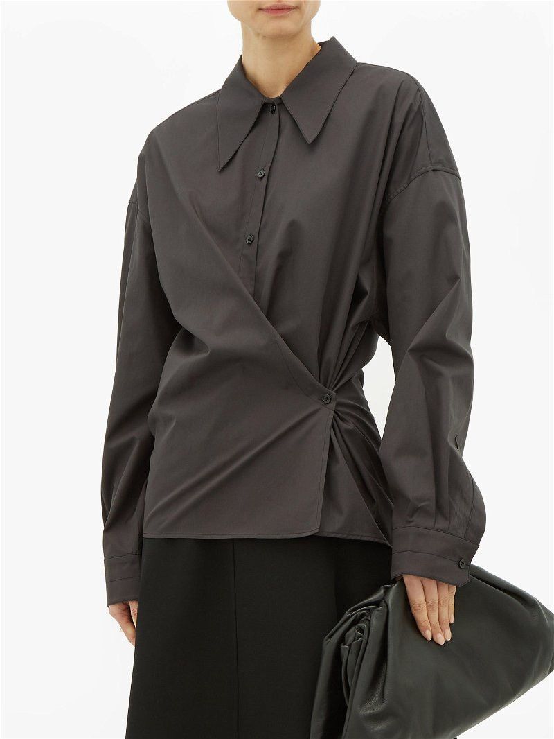 image of Lemaire Classic Twisted Shirt in Black, Women's (Size Small)