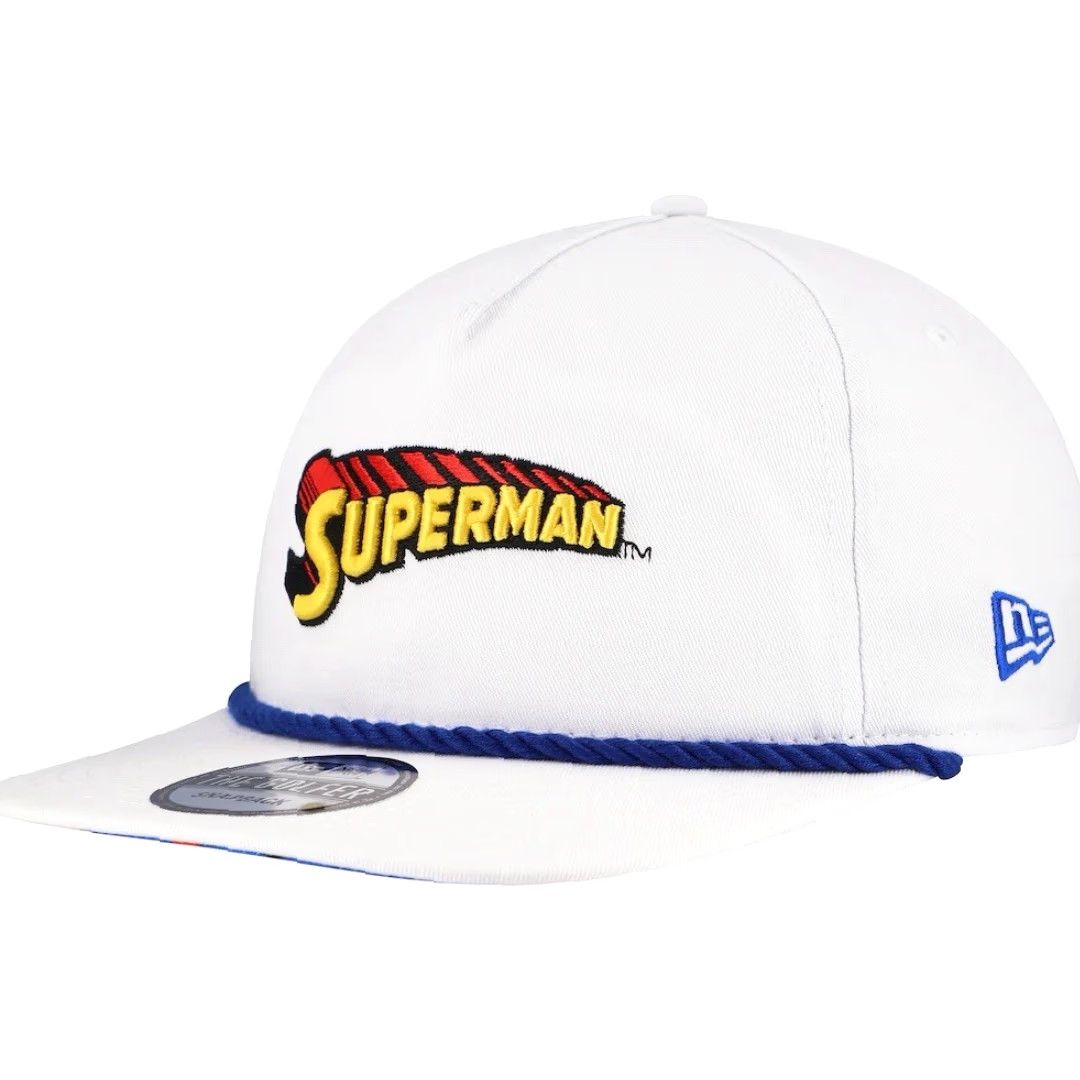 New Era New Era Superman Hat Cap Snap Back Rope DC Superhero Comics Hat Men White Navy Adjustable Breathable Knit Cotton Polyester Snapback Cap Size ONE SIZE - 3 Thumbnail