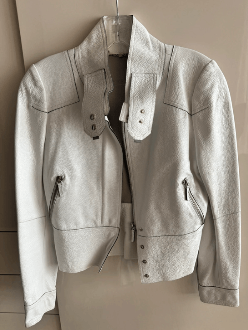 Gucci Jacket Leather Coat Bike Biker Blazer Vintage EX0002