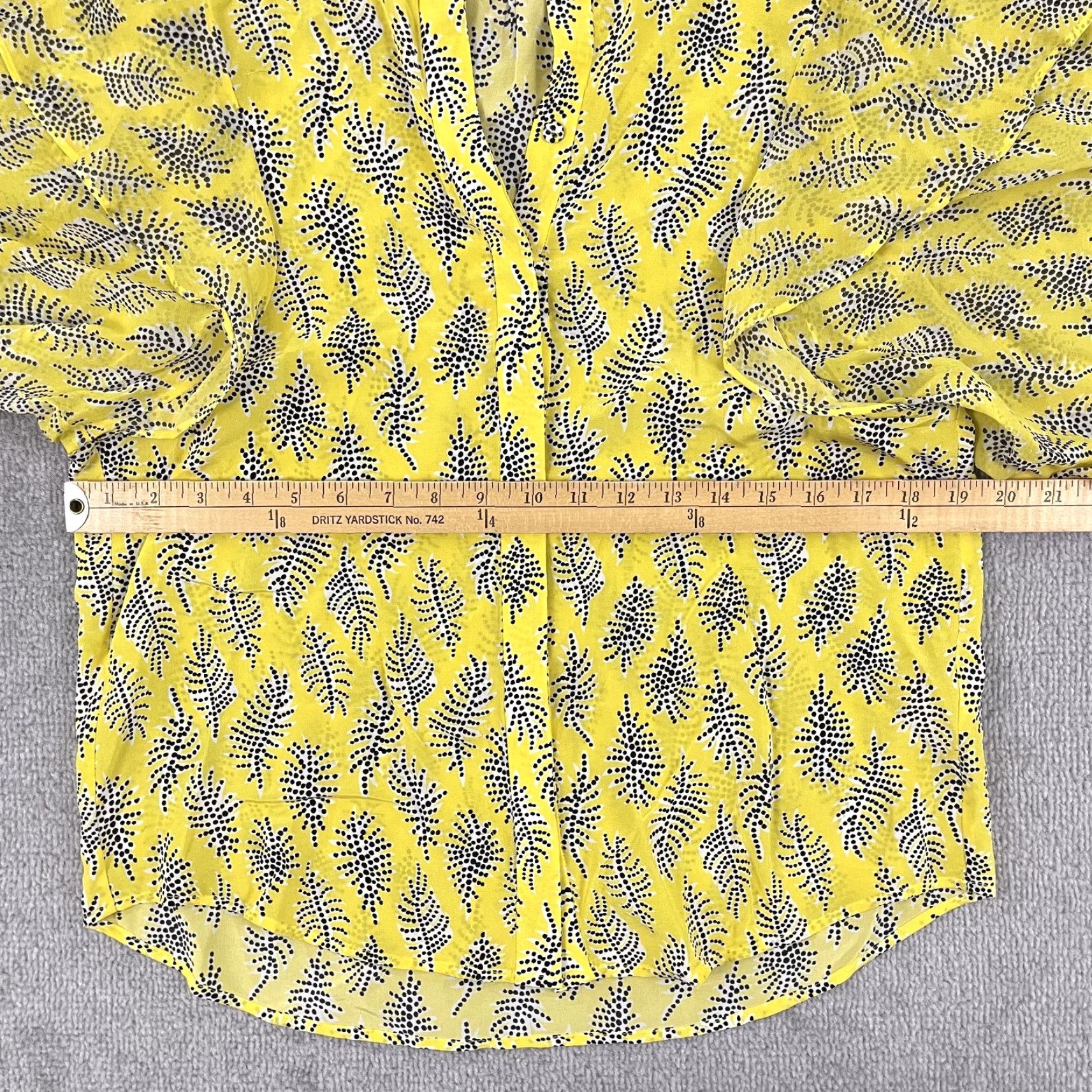 Vintage SALONI Yellow Silk Chiffon Button-Up Shirt Top Womens Size 0 Ruffle 3/4 Sleeve Casual Classic Size XS / US 0-2 / IT 36-38 - 4 Thumbnail