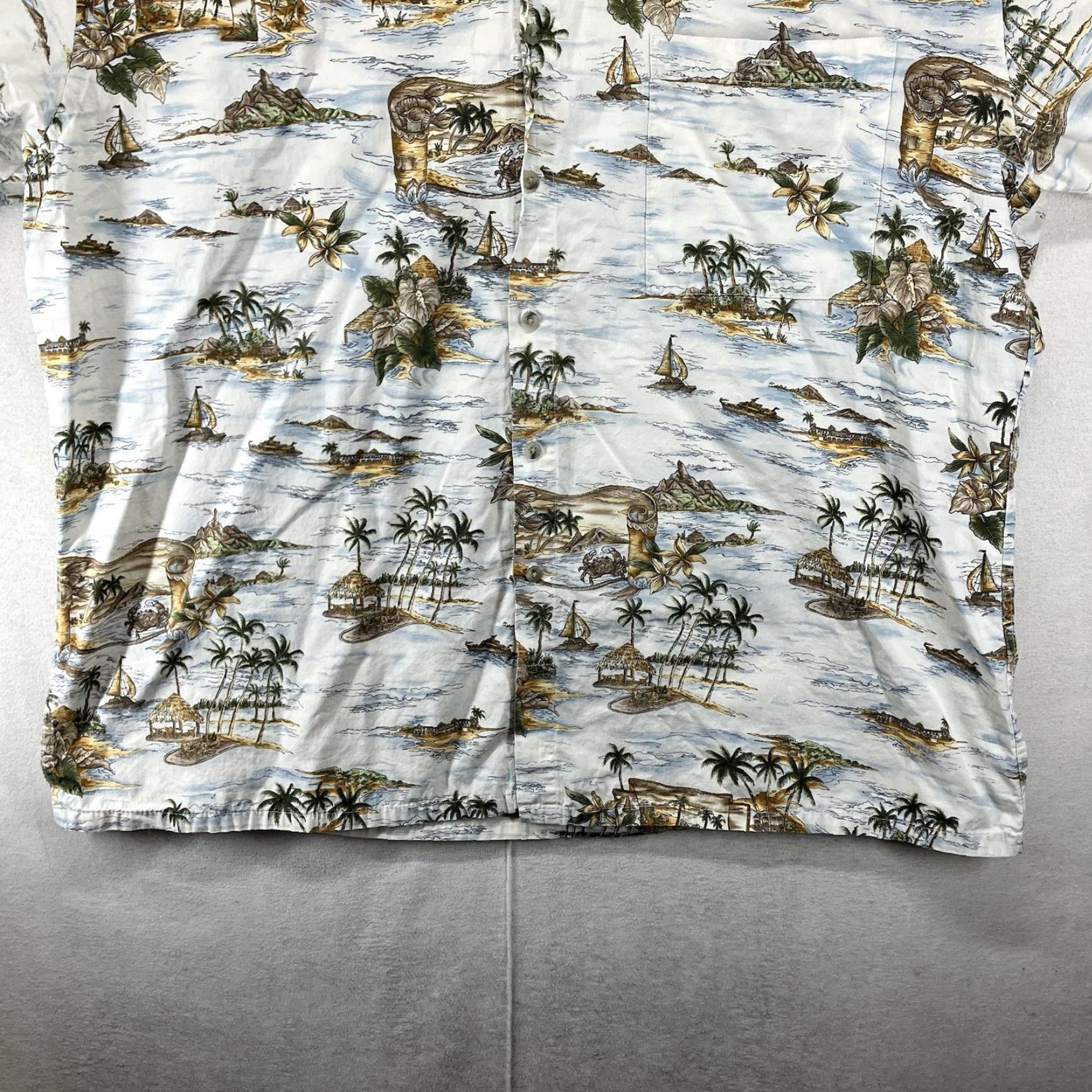 Pierre Cardin VINTAGE Pierre Cardin Men's Hawaiian Shirt 2XL Short Sleeve Cotton Floral Nautical 90s Summer Size US XXL / EU 58 / 5 - 6 Thumbnail