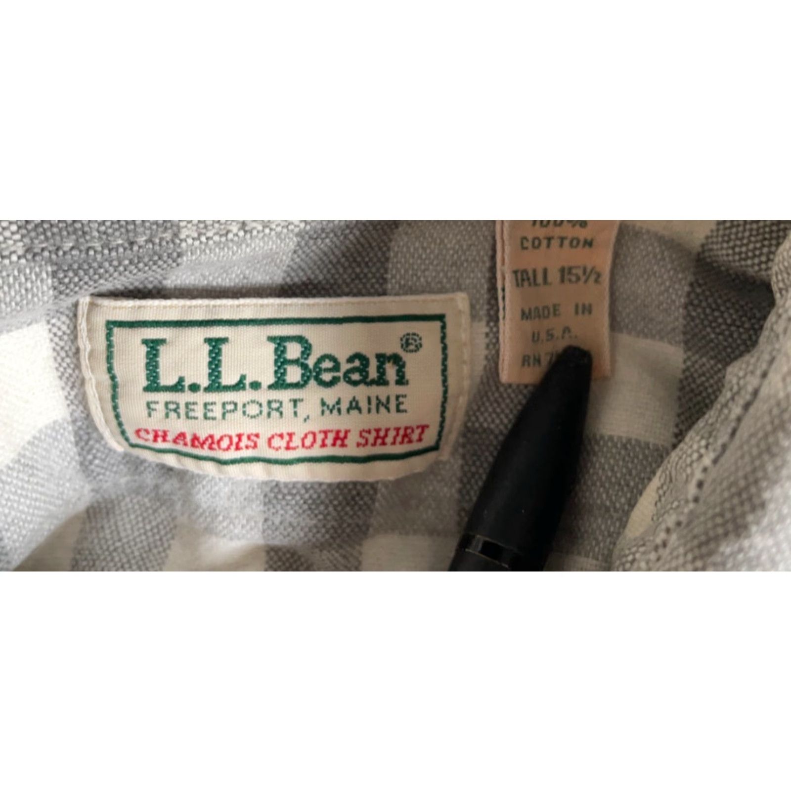 Vintage VINTAGE L.L. Bean Chamois Cloth Shirt Mens 15.5 Medium White Gray Check Button-Up Flannel - Cotton, USA Made Size US M / EU 48-50 / 2 - 3 Thumbnail