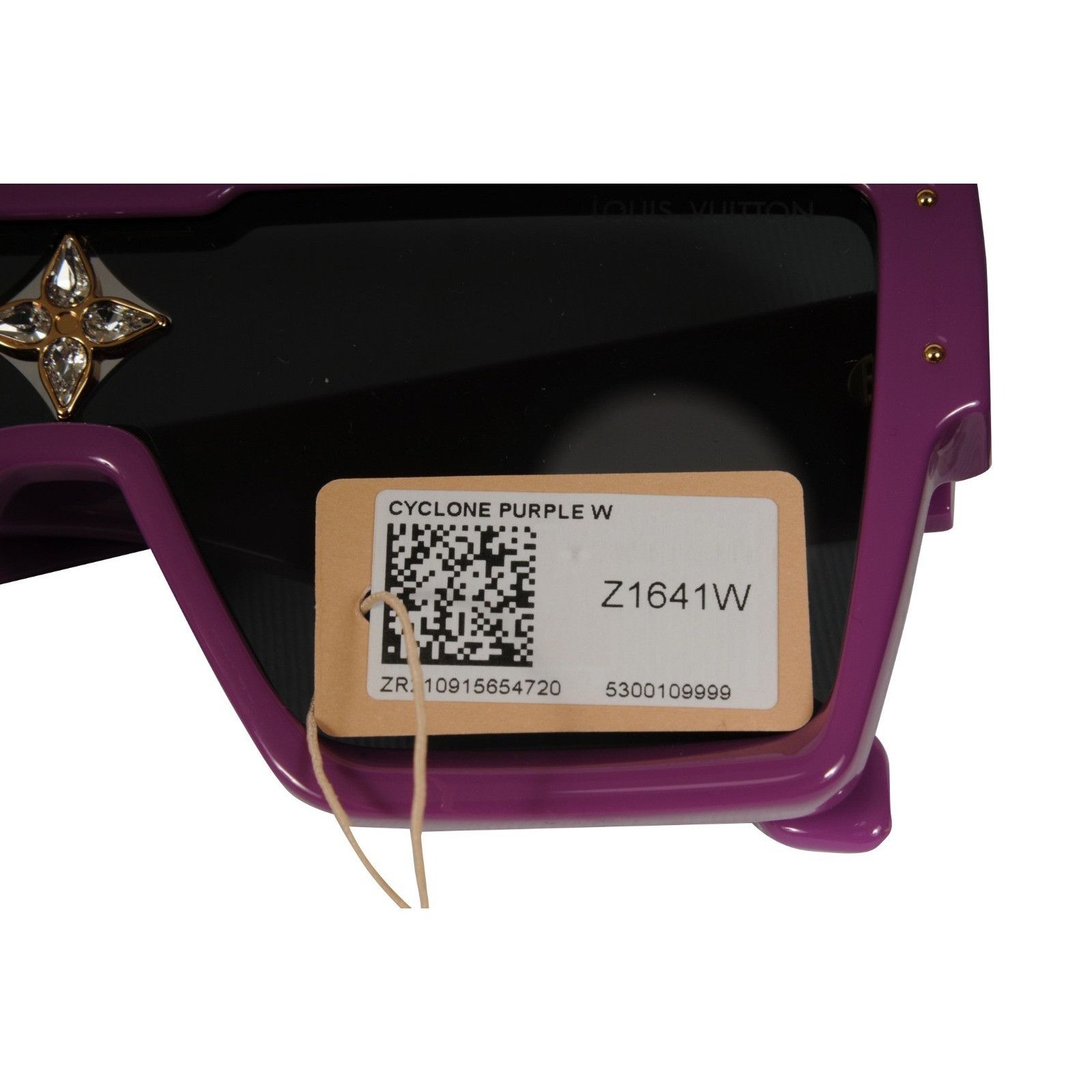 Louis Vuitton Cyclone Sunglasses Purple Square Acetate Glass Size ONE SIZE - 11 Thumbnail