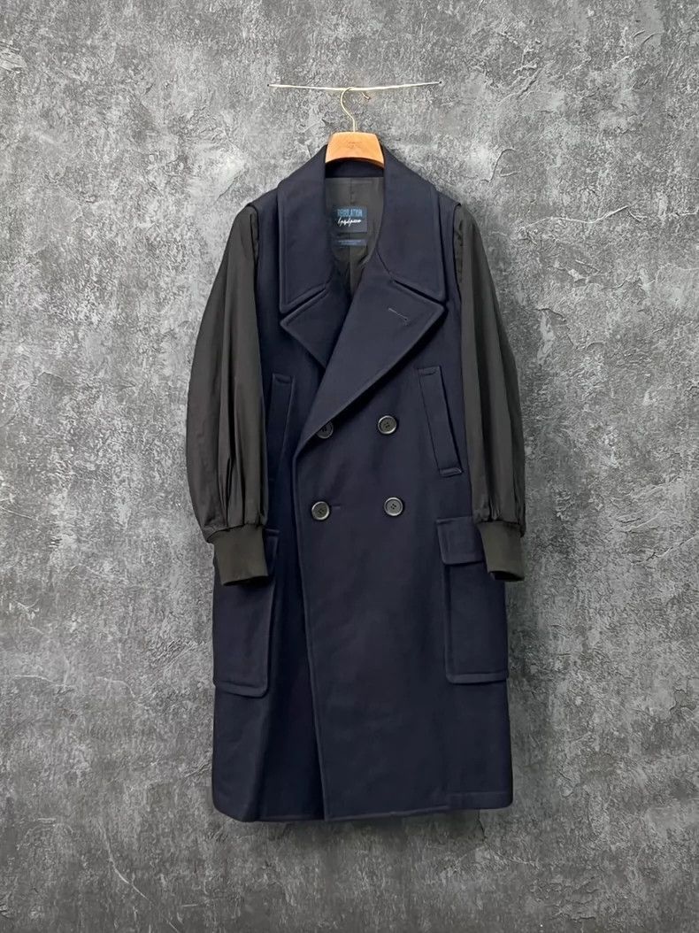 Yohji Yamamoto Yohji Yamamoto/Yohji Yamamoto Simple coat in navy blue-2505 Size US XXL / EU 58 / 5 - 1 Thumbnail