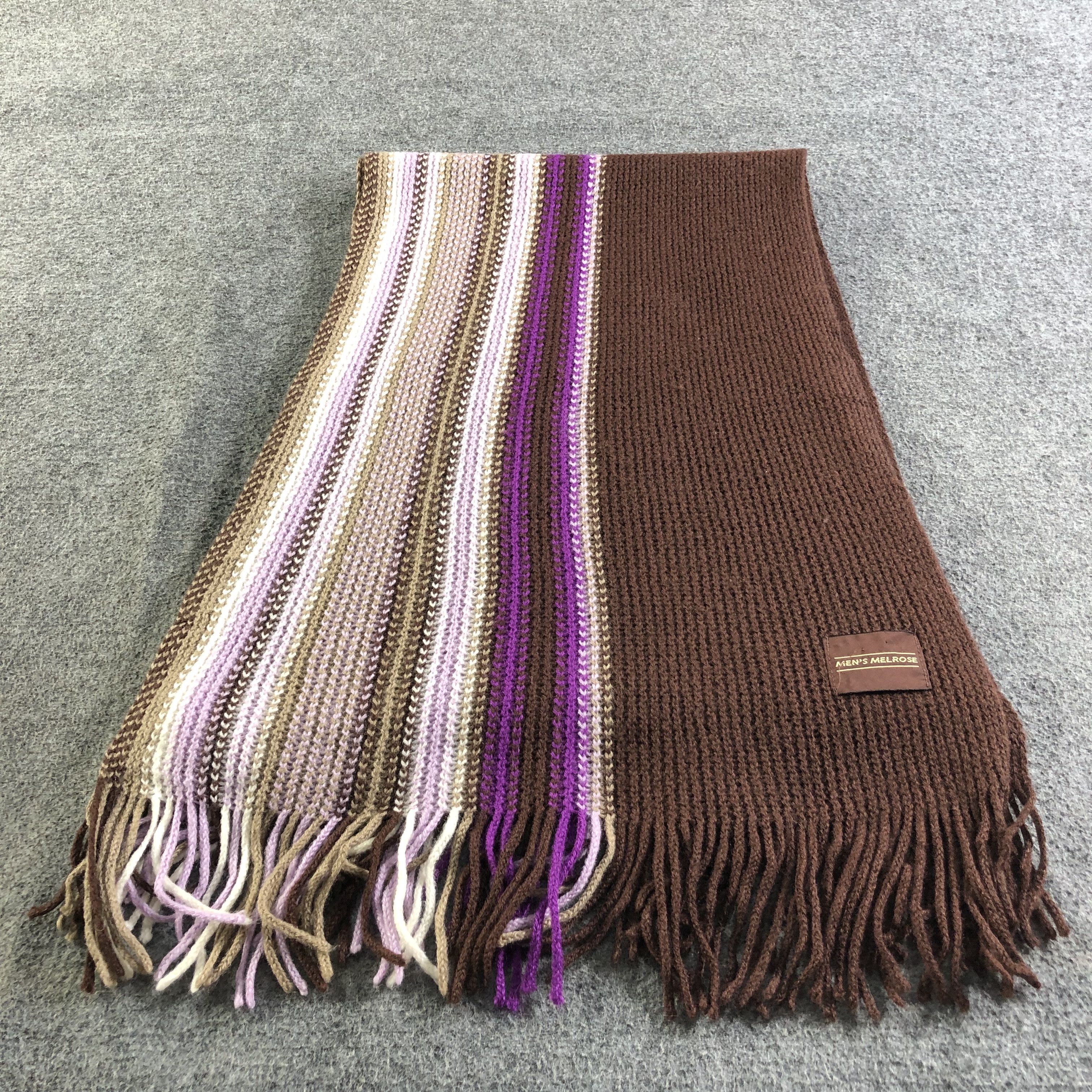 Melrose Men's Melrose Wool Scarf Muffler V1982 Size ONE SIZE - 2 Thumbnail