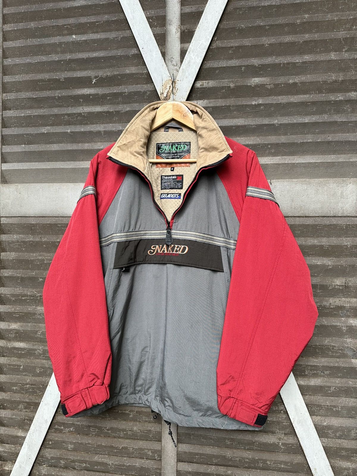 Vintage 👹Vintage NAKED SNOWBOARD THINSULATE LINED Pullover Jacket Size US L / EU 52-54 / 3 - 7 Thumbnail