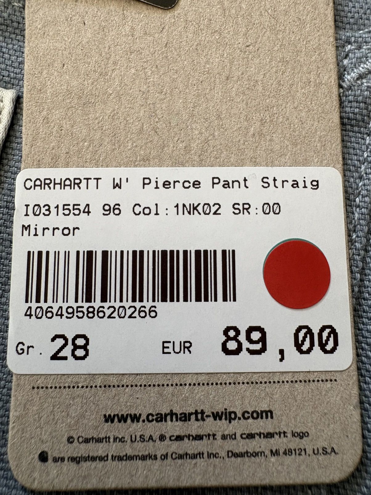 Carhartt Wip Carhartt WIP W’ Pierce Pant Straight – Mirror Rinsed / 28 Size 28" / US 6 / IT 42 - 5 Thumbnail