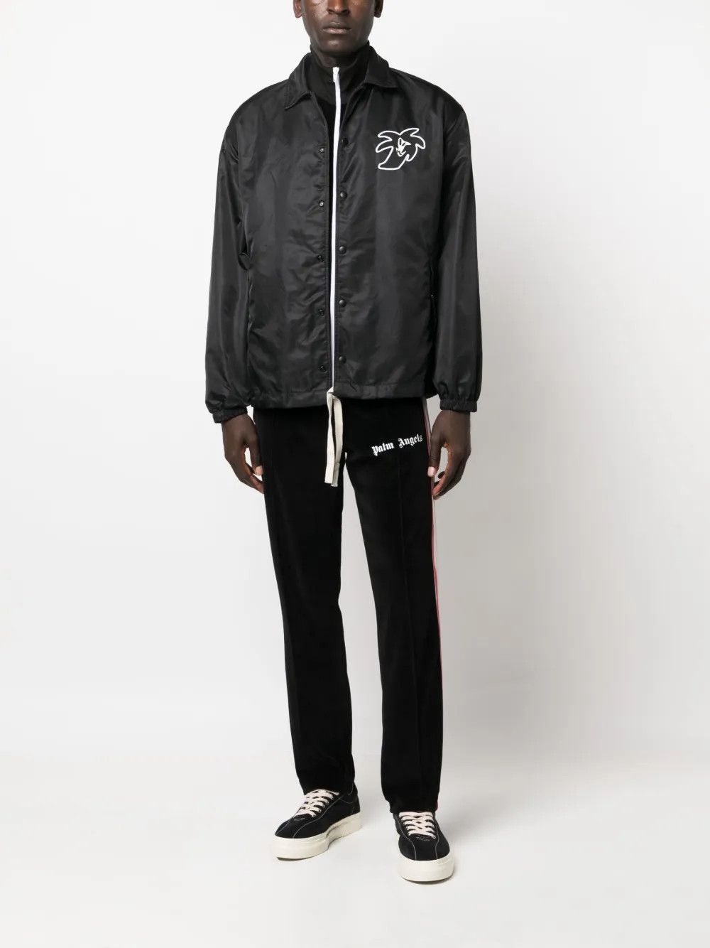 Palm Angels o1y0325 Logo Shell Jacket in Black Size US M / EU 48-50 / 2 - 5 Thumbnail