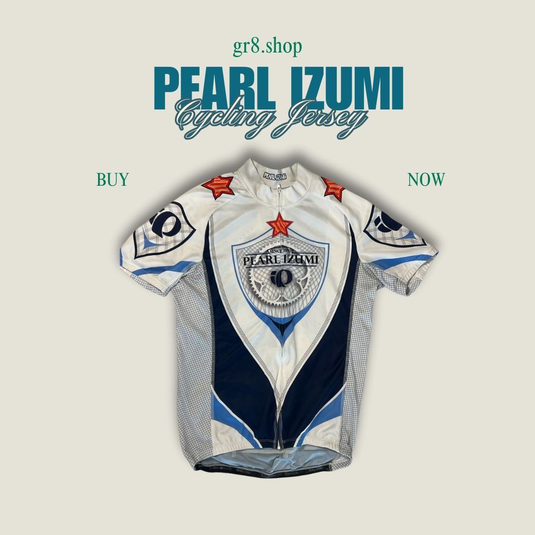 PEARL iZUMi Pearl Izumi Mens Cycling Jersey Medium Blue/White Star Desig Size US M / EU 48-50 / 2 - 1 Thumbnail
