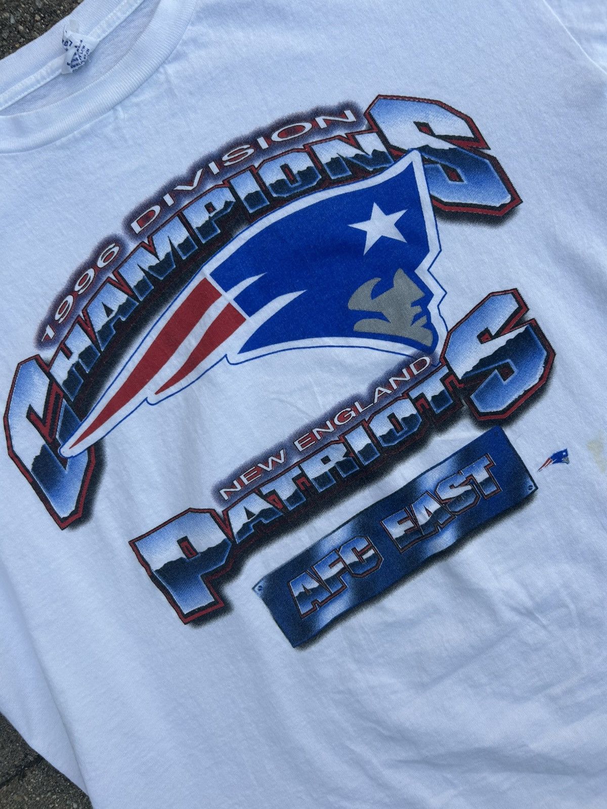 Starter Vintage 90s Patriots Starter t shirt Size US L / EU 52-54 / 3 - 1 Thumbnail