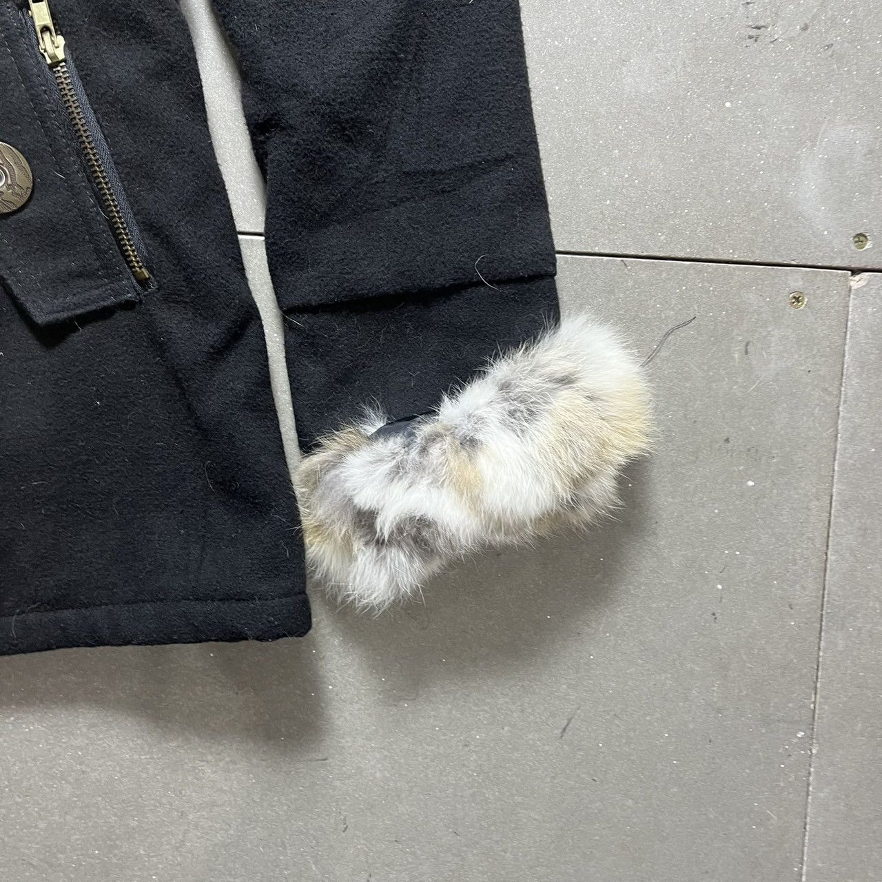 If Six Was Nine × Japanese Brand × Le Grande Bleu (L.G.B.) Black Faux Fur Trimmed Jacket Size S / US 4 / IT 40 - 6 Thumbnail