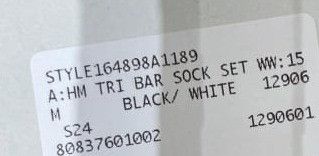 Burberry o1w1db10525 Size: M / Check Cotton Blend Socks Black/White Size ONE SIZE - 2 Thumbnail