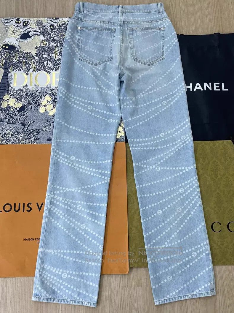 Chanel Chanel 25P light pearl chain jeans Size 25" / US 0 / IT 36 - 2 Thumbnail