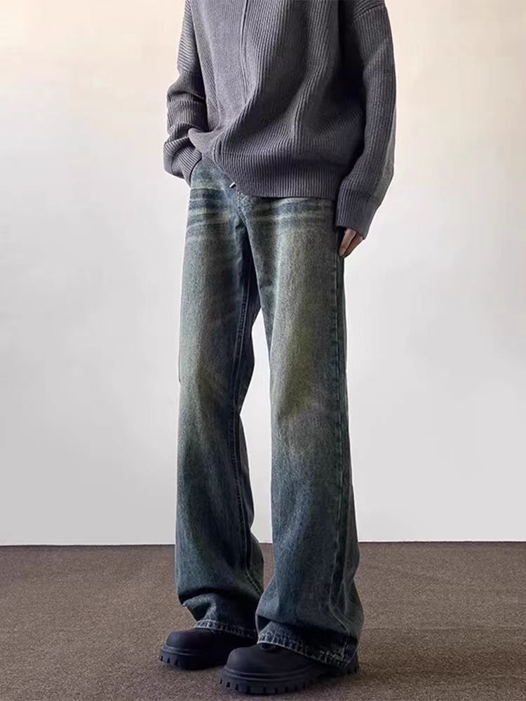 Japanese Brand × Jean Washed and distressed rippled baggy jeans Size US 33 - 2 Thumbnail
