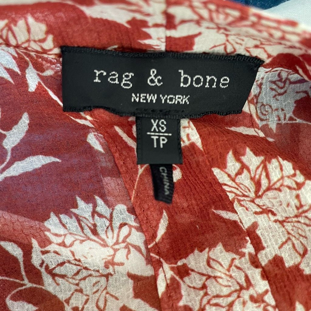 Rag & Bone NWOT Rag & Bone Elysse Midi Dress Rust Floral Chiffon $495 X Size XS / US 0-2 / IT 36-38 - 8 Thumbnail