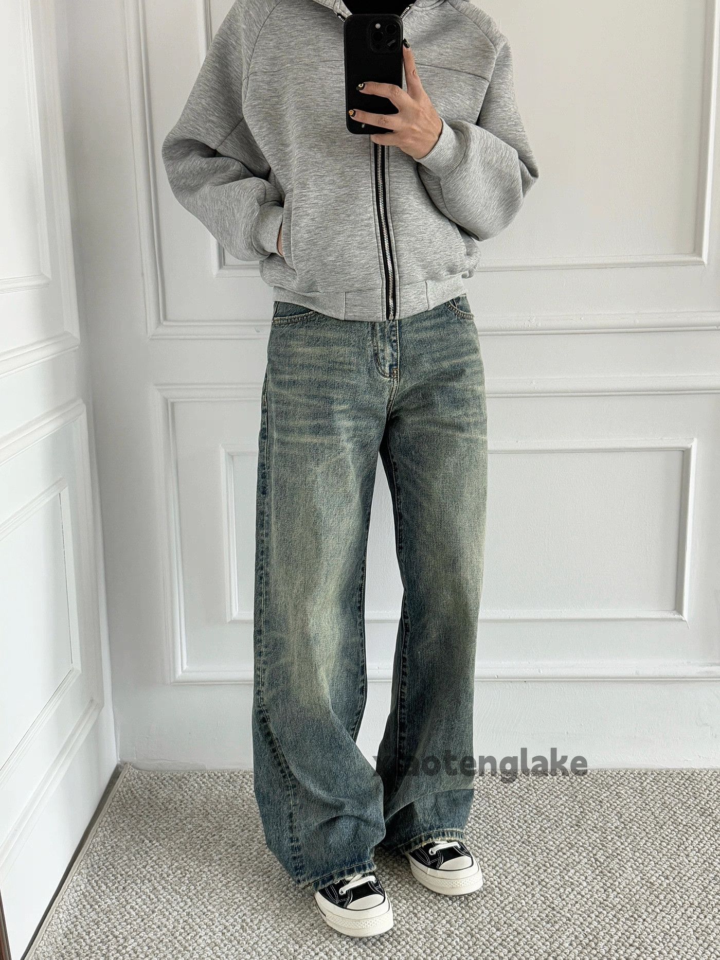Jean Xtl vintage washed faded cleanfit loose baggy jeans Size US 32 / EU 48 - 2 Thumbnail