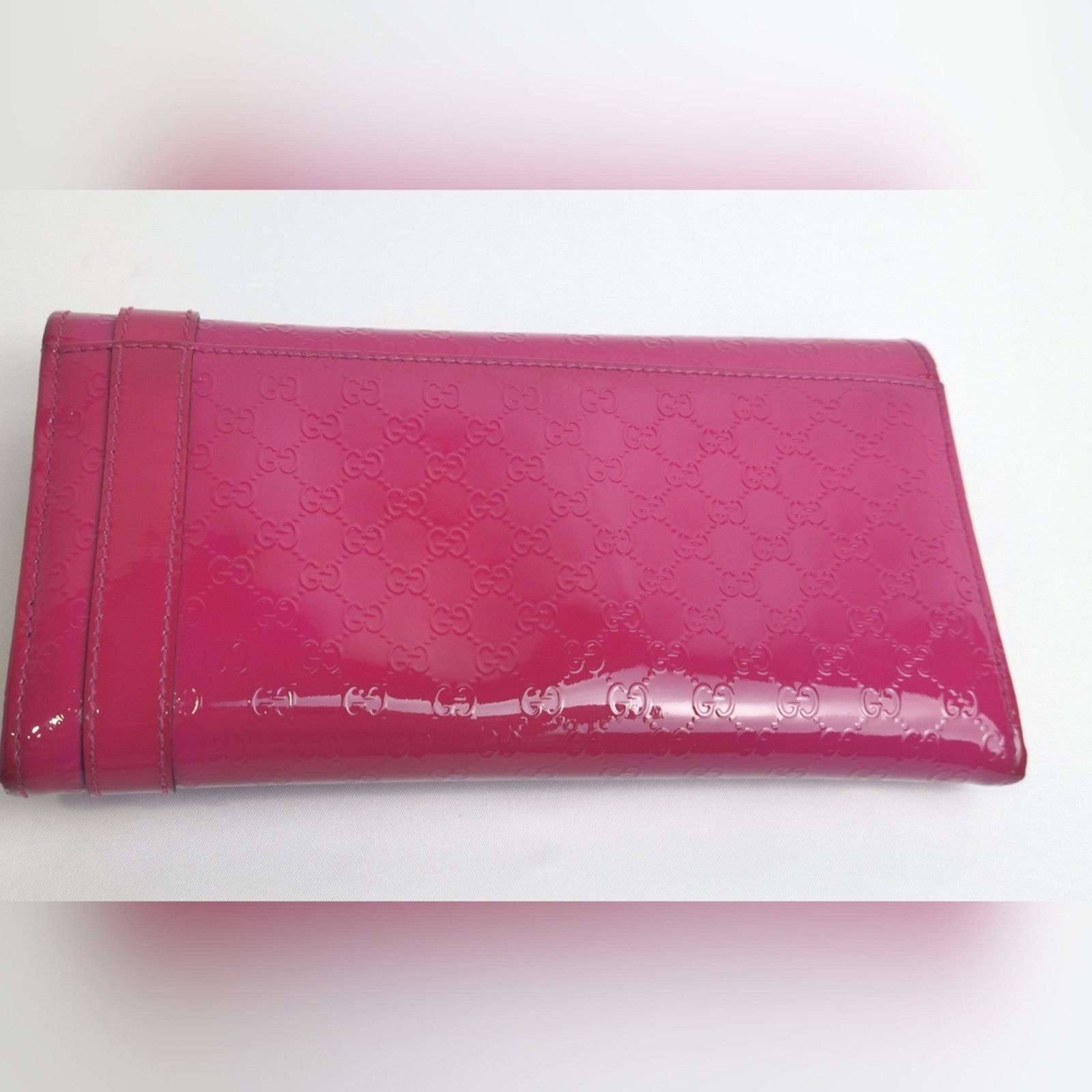 Gucci Gucci Fuscia Patent Microguccissima Long Wallet Hot Pink Size ONE SIZE - 5 Thumbnail