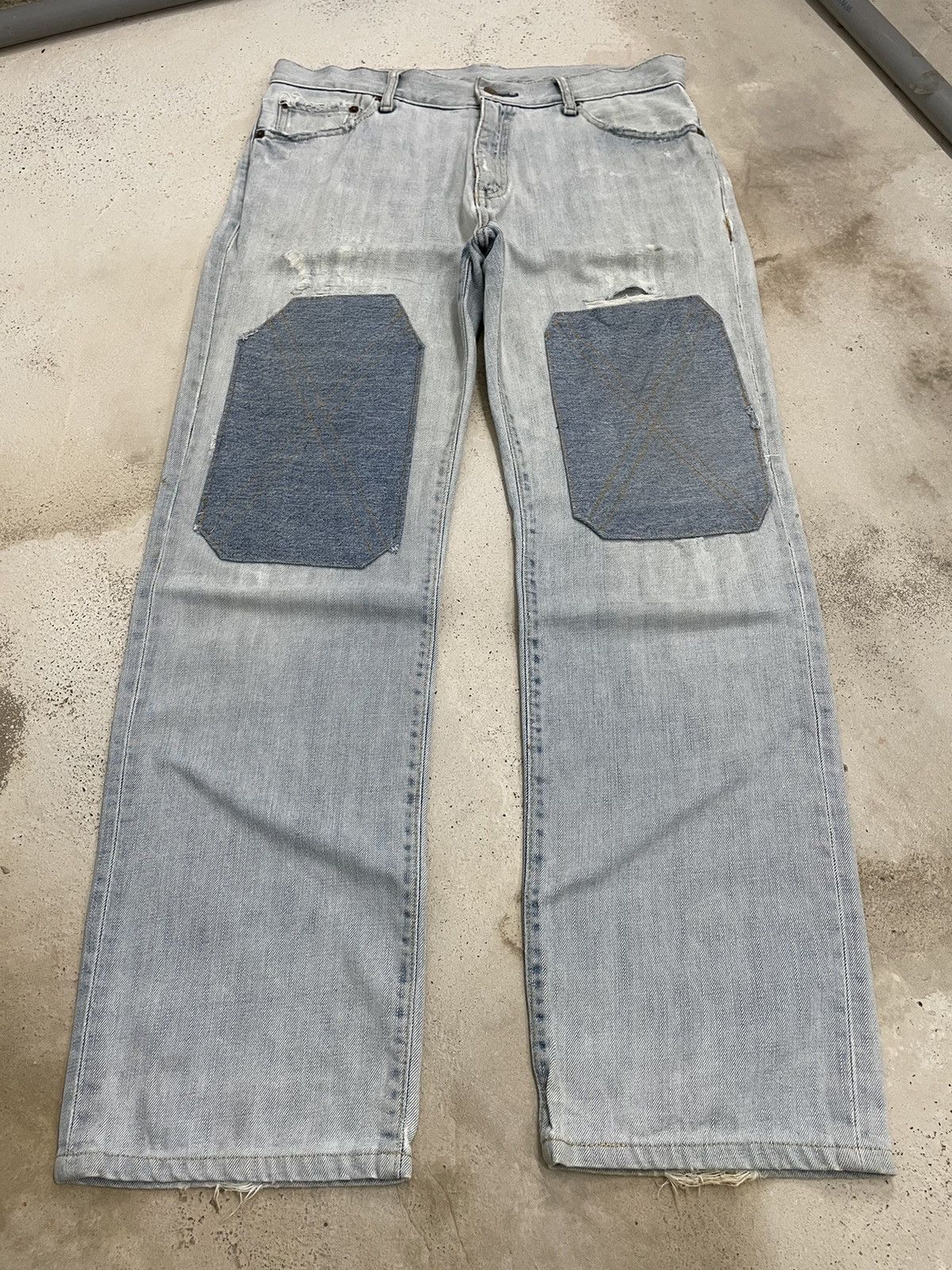 Japanese Brand × Uniqlo Uniqlo Double Knee Stain Distressed Custom Size US 33 - 4 Thumbnail
