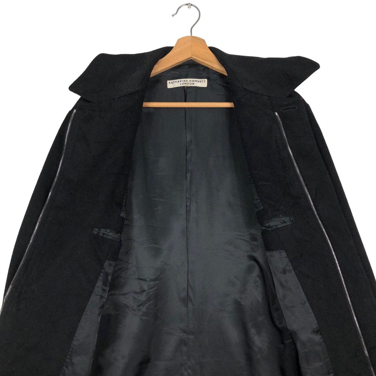 Japanese Brand 🔥Rich Black Long Jacket Katharine Hamnett Issey Miyake Size US XL / EU 56 / 4 - 14 Thumbnail
