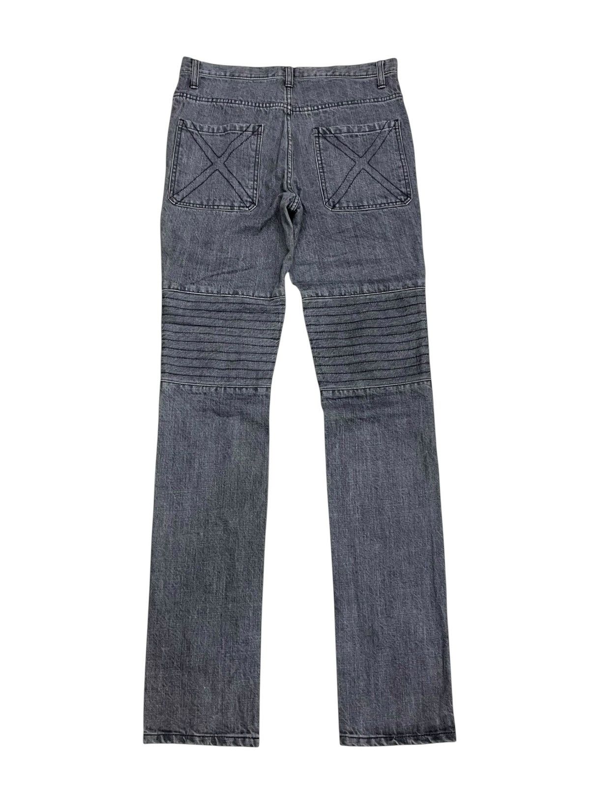 Niki Archival NIKKI Japan Heavy Cross-Stitch Moto Biker Denim Y2K Size US 29 - 4 Thumbnail