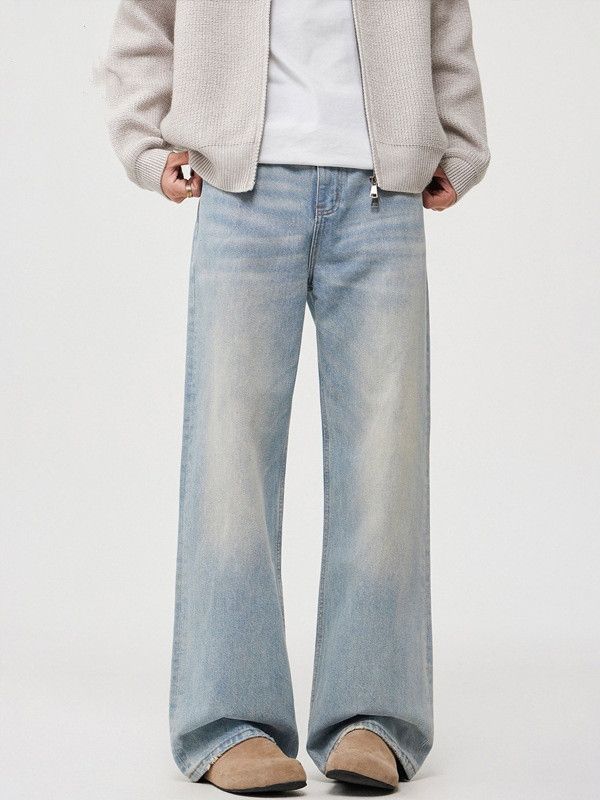 Japanese Brand Men's Light Blue Washed Denim Jeans Size US 32 / EU 48 - 1 Thumbnail