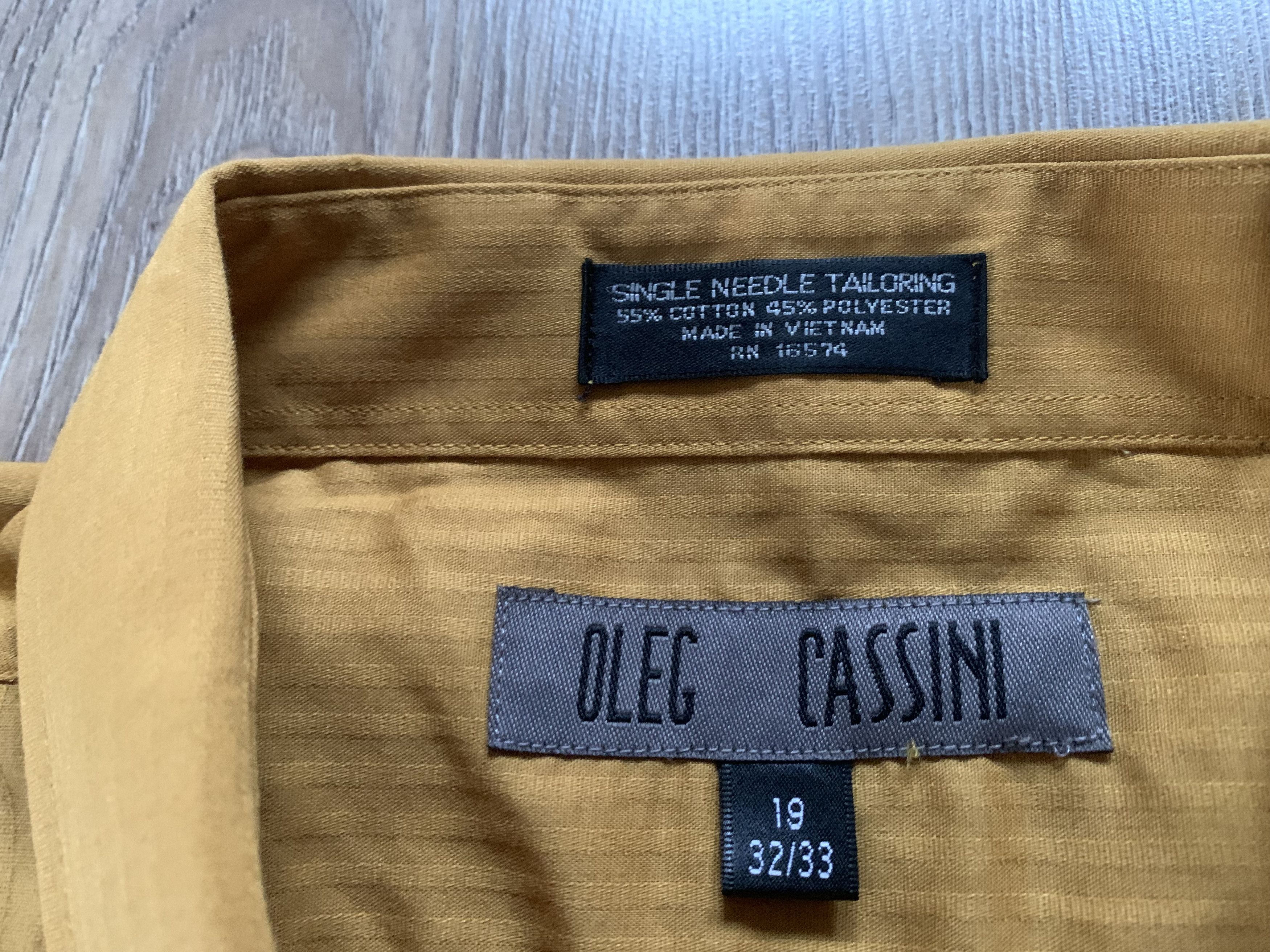 Oleg Cassini Oleg Cassini Mustard Textured Dress Shirt Size US XXL / EU 58 / 5 - 7 Thumbnail