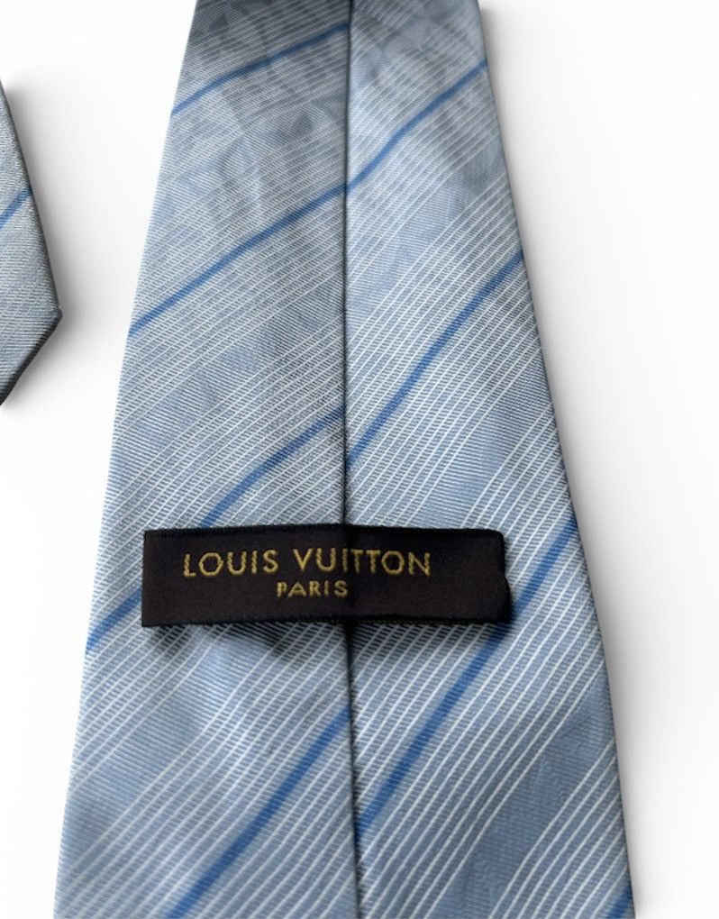 Louis Vuitton LV Monogram Striped Silk Neck Tie Size ONE SIZE - 3 Thumbnail