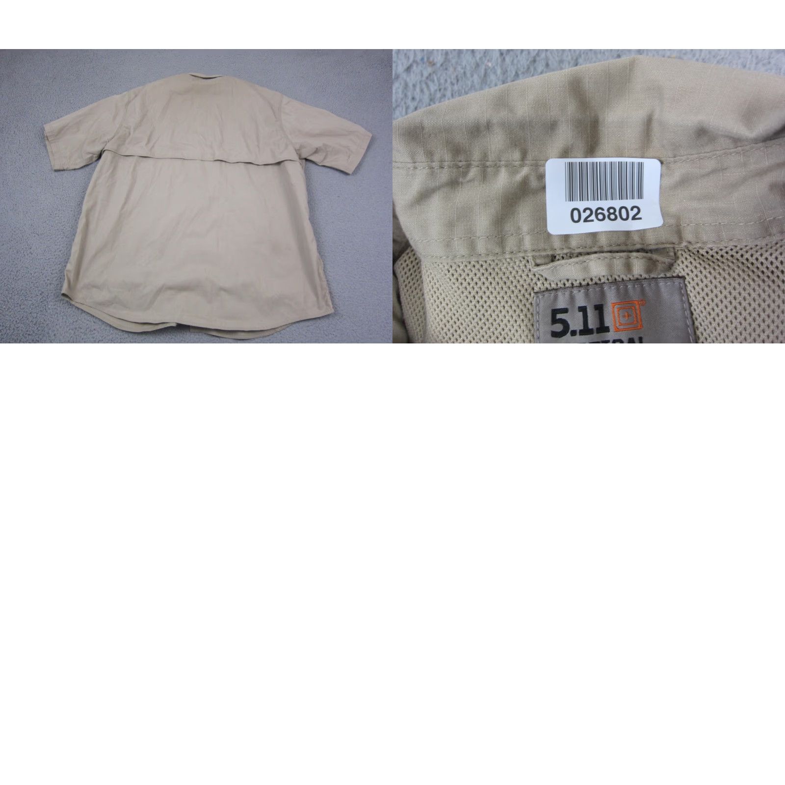Vintage 5.11 Tactical Shirt 2XLT Beige Tan Short Sleeve Button-Up Collared Pockets Canvas Workwear 90s Mens Size US XXL / EU 58 / 5 - 8 Thumbnail