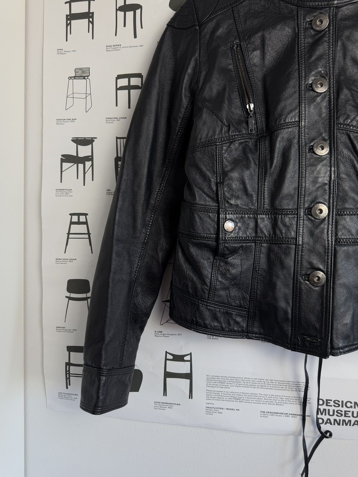 Other Vintage Black cropped moto biker leather jacket S archive 90s Size S / US 4 / IT 40 - 4 Thumbnail