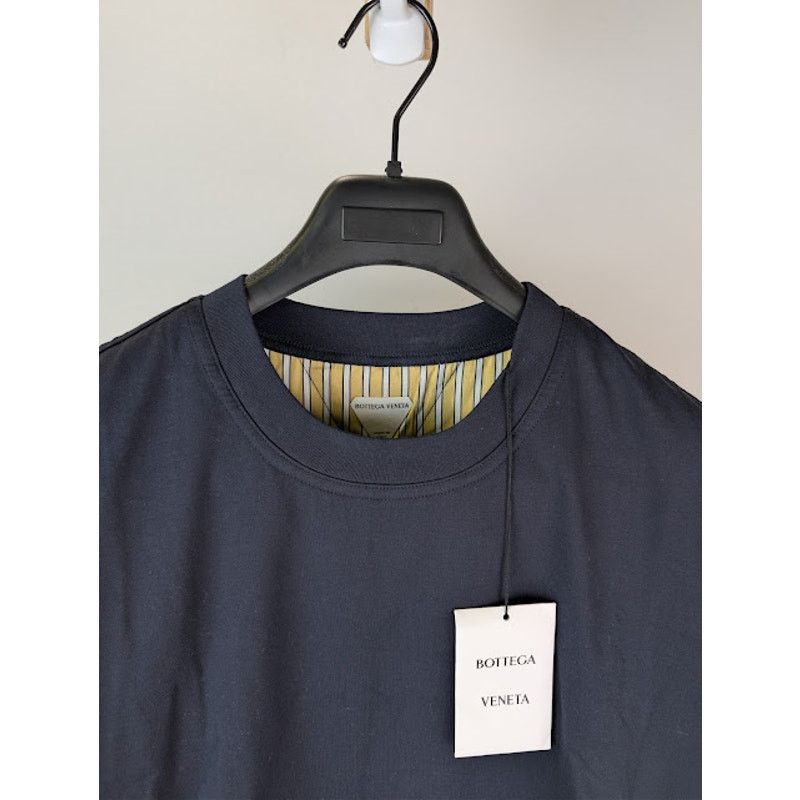 Bottega Veneta o1rshd1 Double Layer Cotton jersey T-Shirt Navy Blue/Yellow Size US XS / EU 42 / 0 - 7 Thumbnail