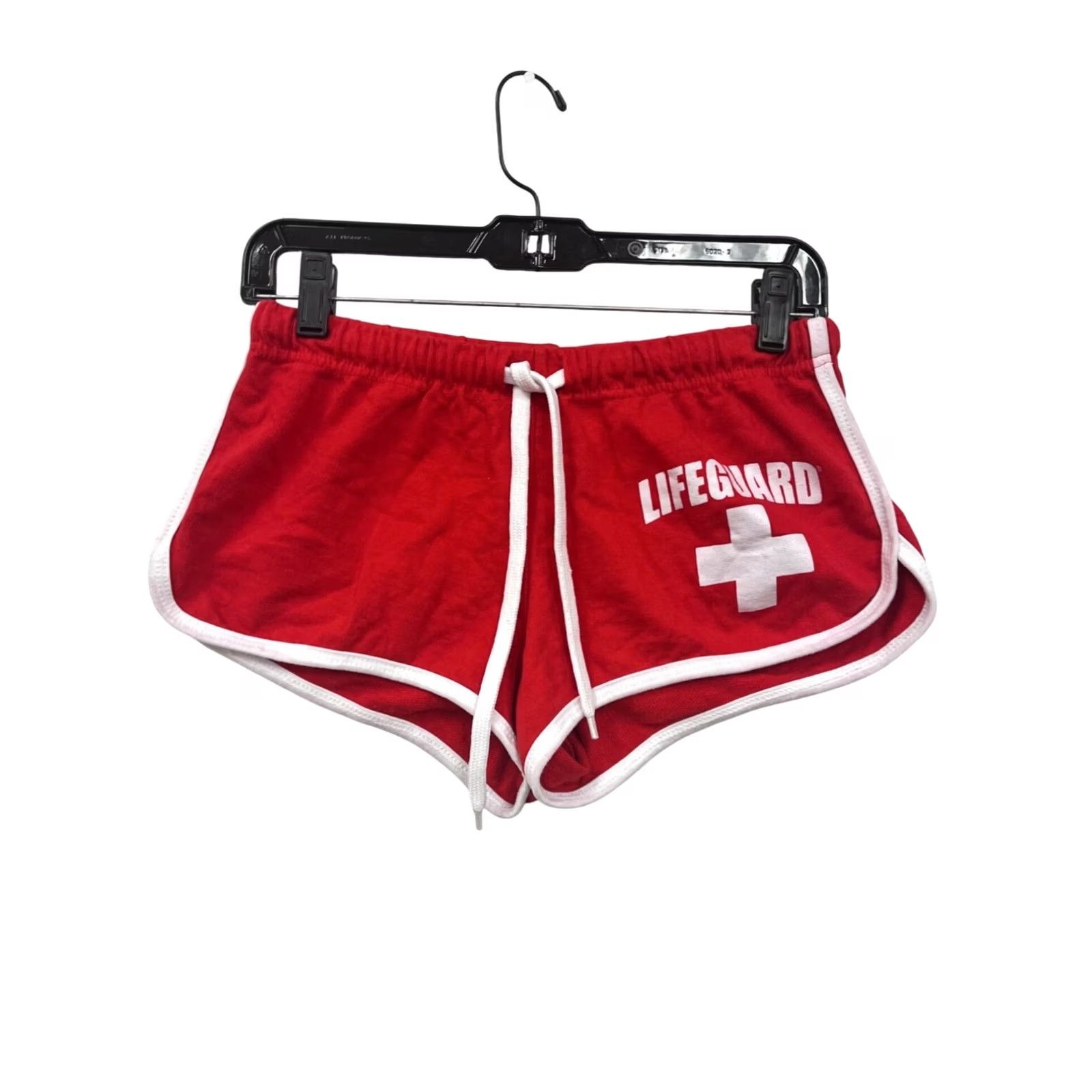 Vintage Lifeguard Womens Athletic Shorts Red M with White Trim (Medium) Size 32" / US 10 / IT 46 - 2 Thumbnail