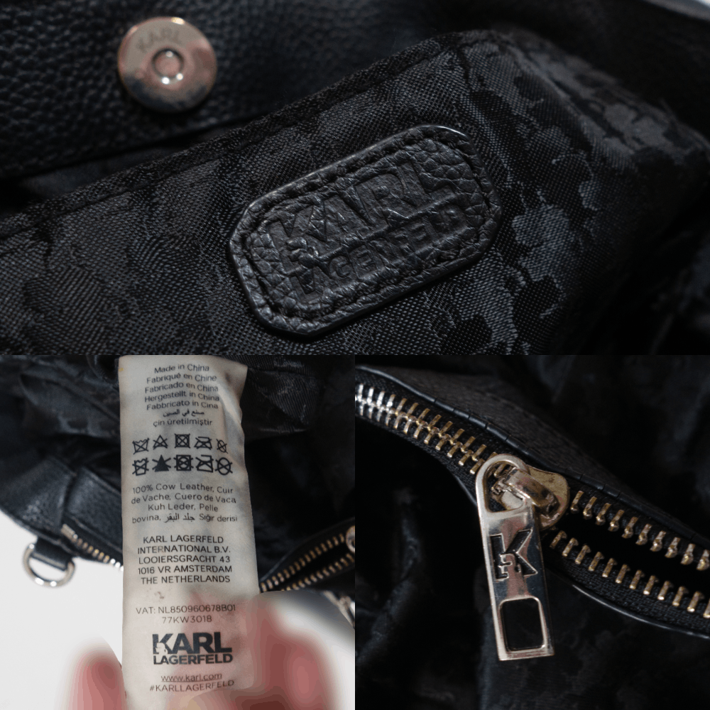 Karl Lagerfeld Logo Leather Shoulder Bag Size ONE SIZE - 9 Thumbnail