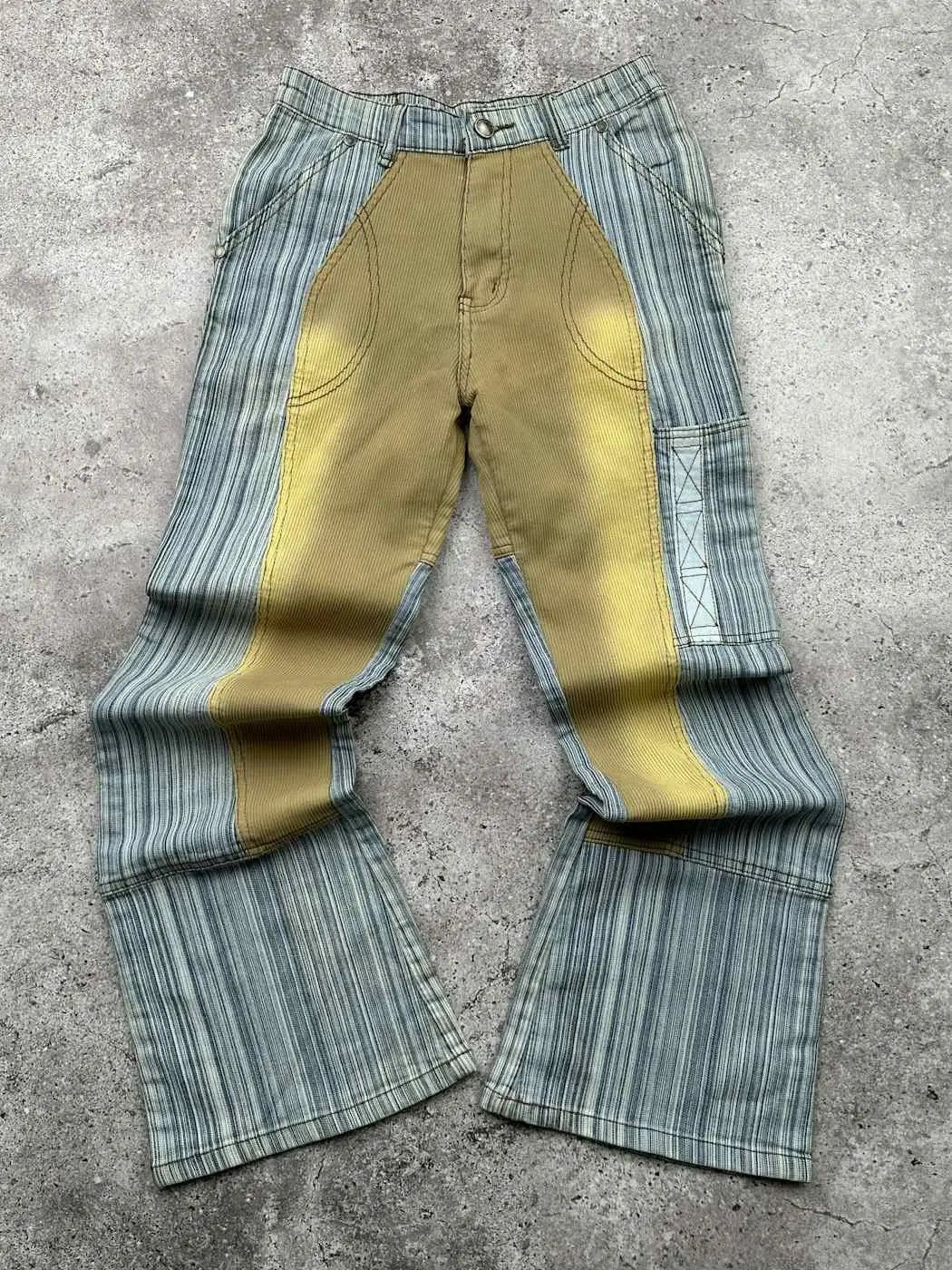 Japanese Brand Vintage Striped Faded Flare Pants C344(V533)(E8) Size 25" / US 0 / IT 36 - 1 Thumbnail