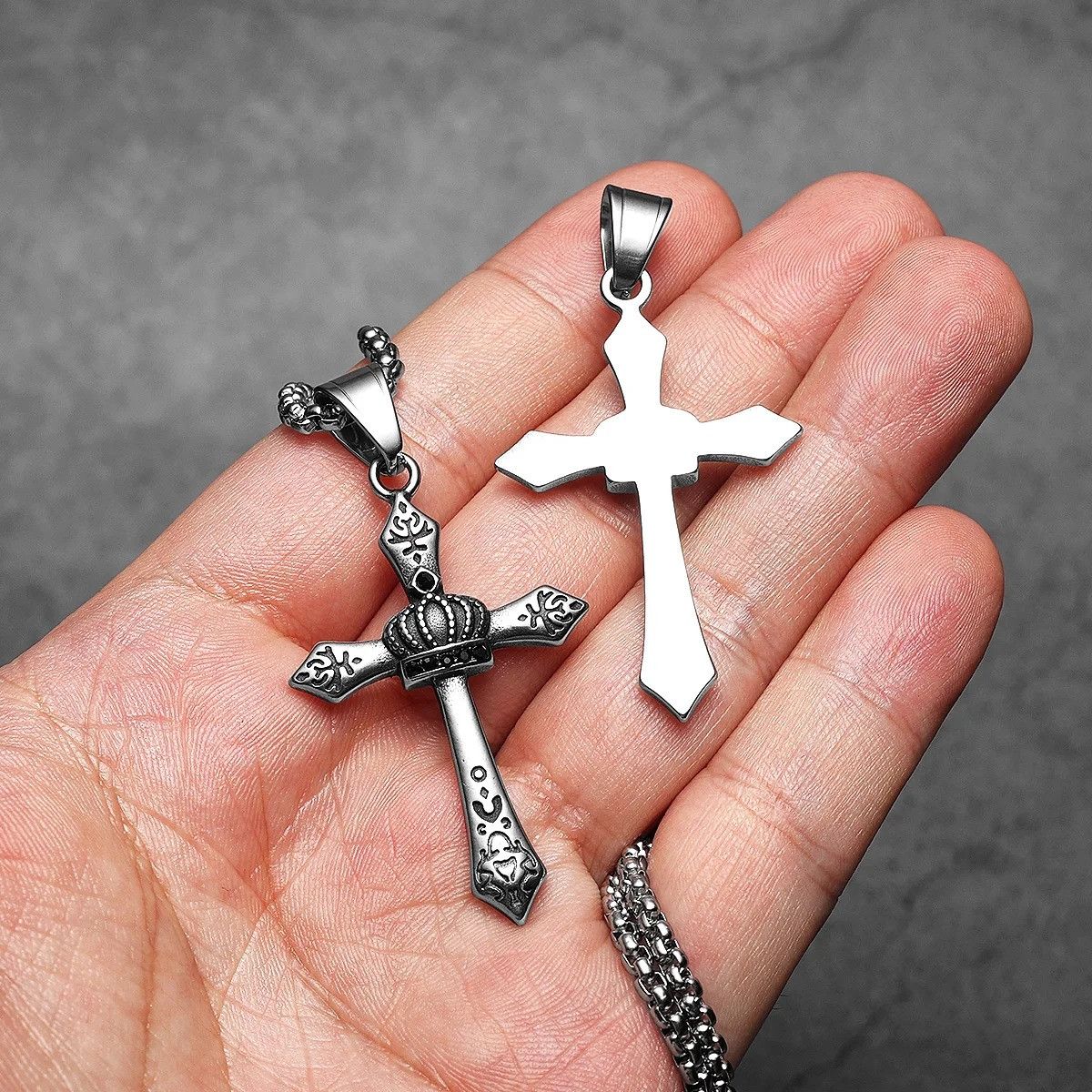 Other Crown Cross Pendant Accessories Necklace Gifts For Him Size ONE SIZE - 3 Thumbnail