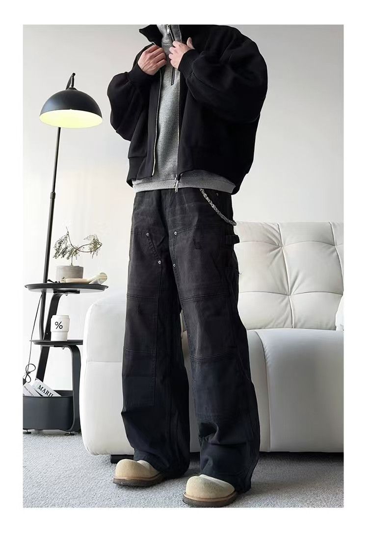 Japanese Brand × Vintage Vintage street double knee distressed lumberjack jeans Size US 34 / EU 50 - 2 Thumbnail
