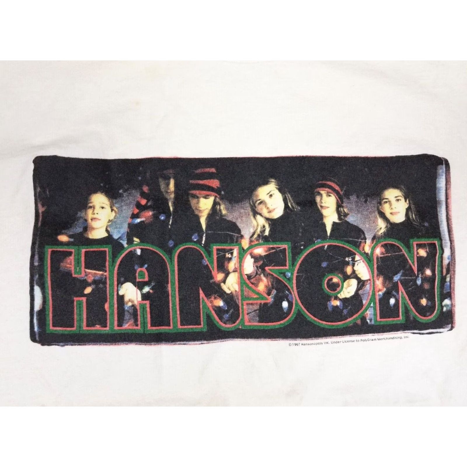 Vintage VINTAGE Hanson Rock Band Tour Polygram T-Shirt SZ Large Shirt Mens White 1997 Retro USA Band Rock Concert 1997 Mens T-Shirt Size US L / EU 52-54 / 3 - 2 Thumbnail