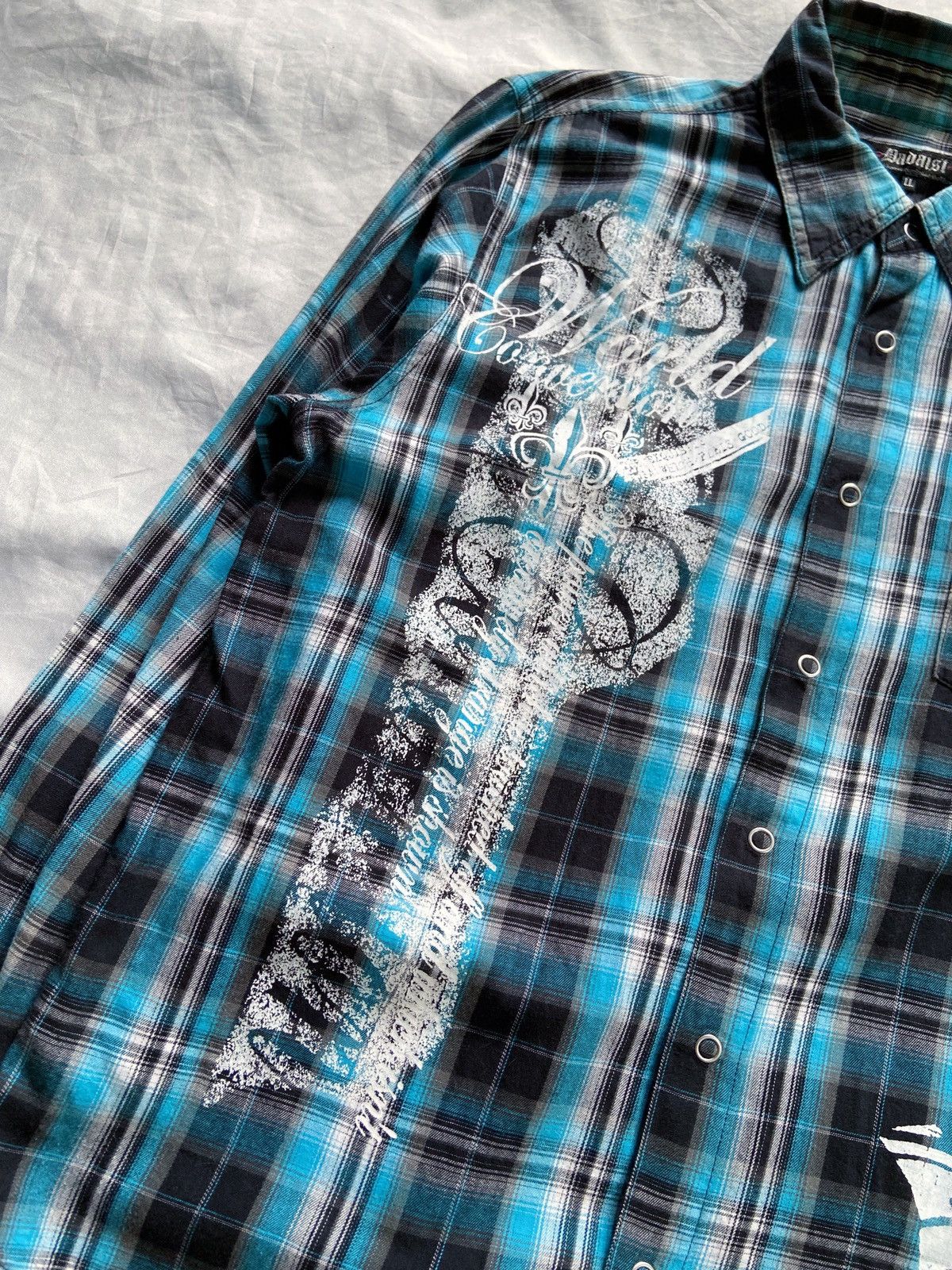 Isamu Katayama Backlash DADAIST PUNK PLAID BUTTON DOWN SHIRT Size US L / EU 52-54 / 3 - 2 Thumbnail