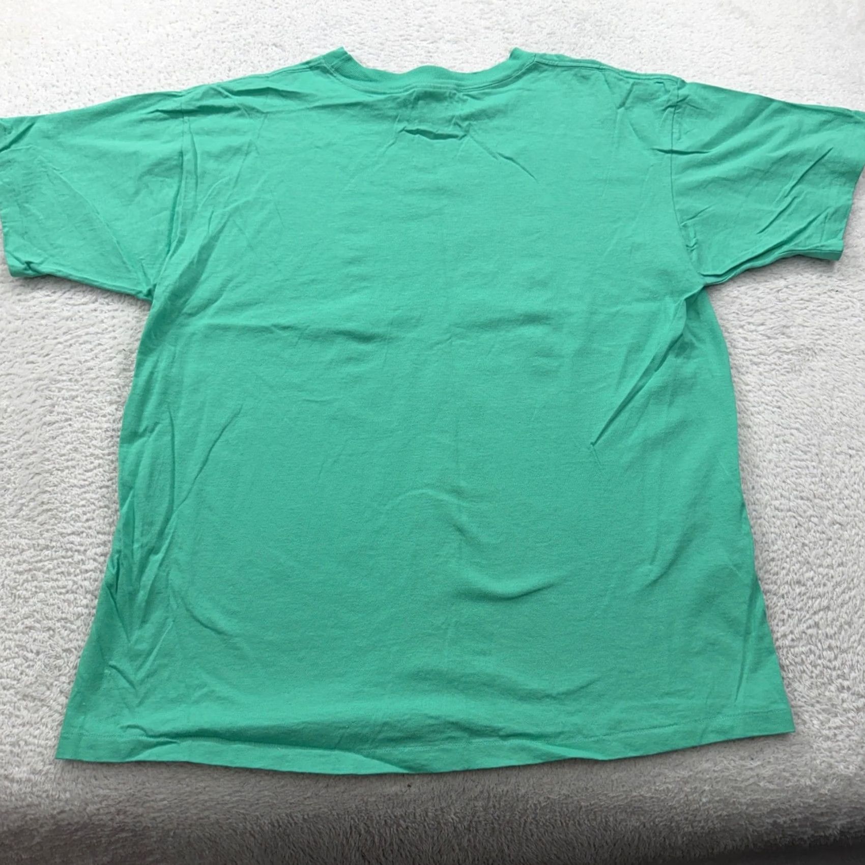 Anvil VINTAGE Anvil T-Shirt Graphic Tee 1985 Let It Snow Rabbits XL Teal Green Made in USA Mens Short Sleeve 100% Cotton Vintage 80s Retro Art Deco Size US XL / EU 56 / 4 - 7 Thumbnail