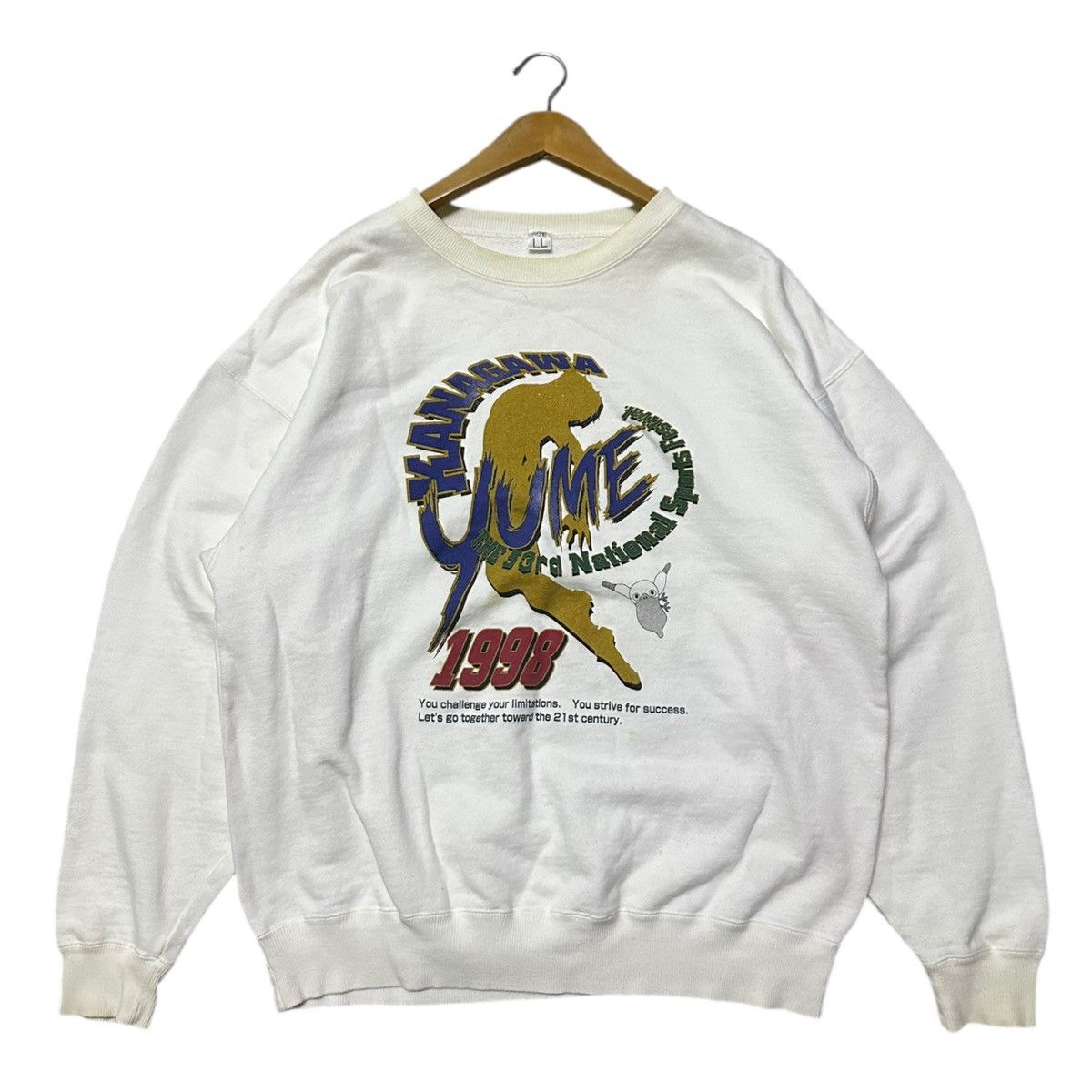 Vintage Vtg Kanagawa Yume National Sports Festival 1998 sweatshirt Size US L / EU 52-54 / 3 - 1 Thumbnail