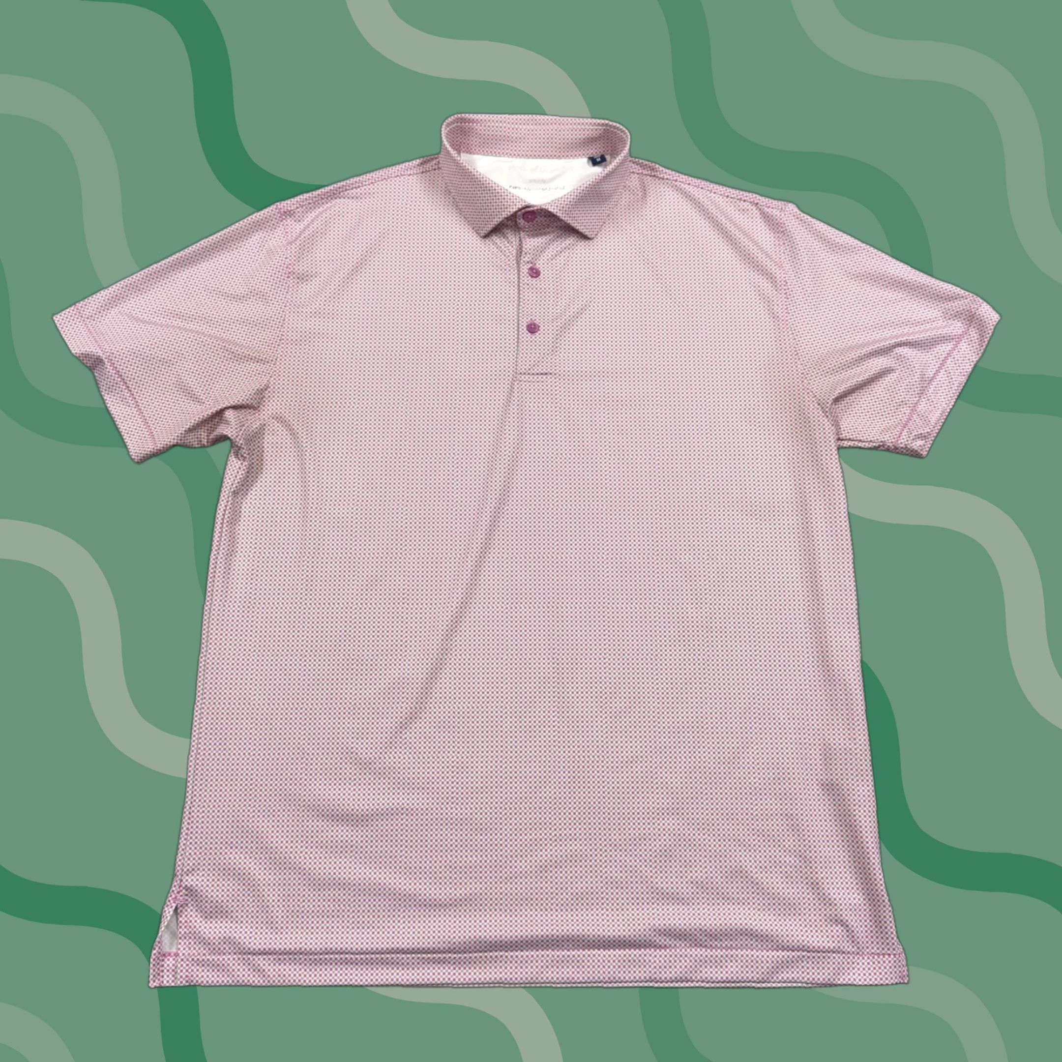 Vintage Horn Legend Polo Shirt Mens M Pink Check Golf Performance Moisture Wicking Short Sleeve Button Front Collared 90s? Size US M / EU 48-50 / 2 - 1 Thumbnail