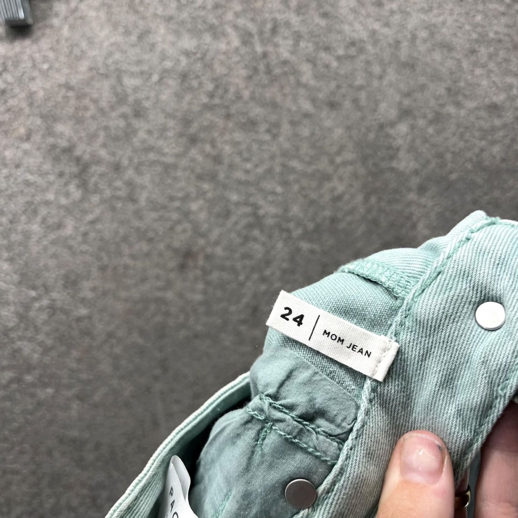 Pacsun PacSun Mom Jeans Womens 24 Light Green High Rise Tapered Leg Denim Pants Size 42" / US 20 - 7 Thumbnail