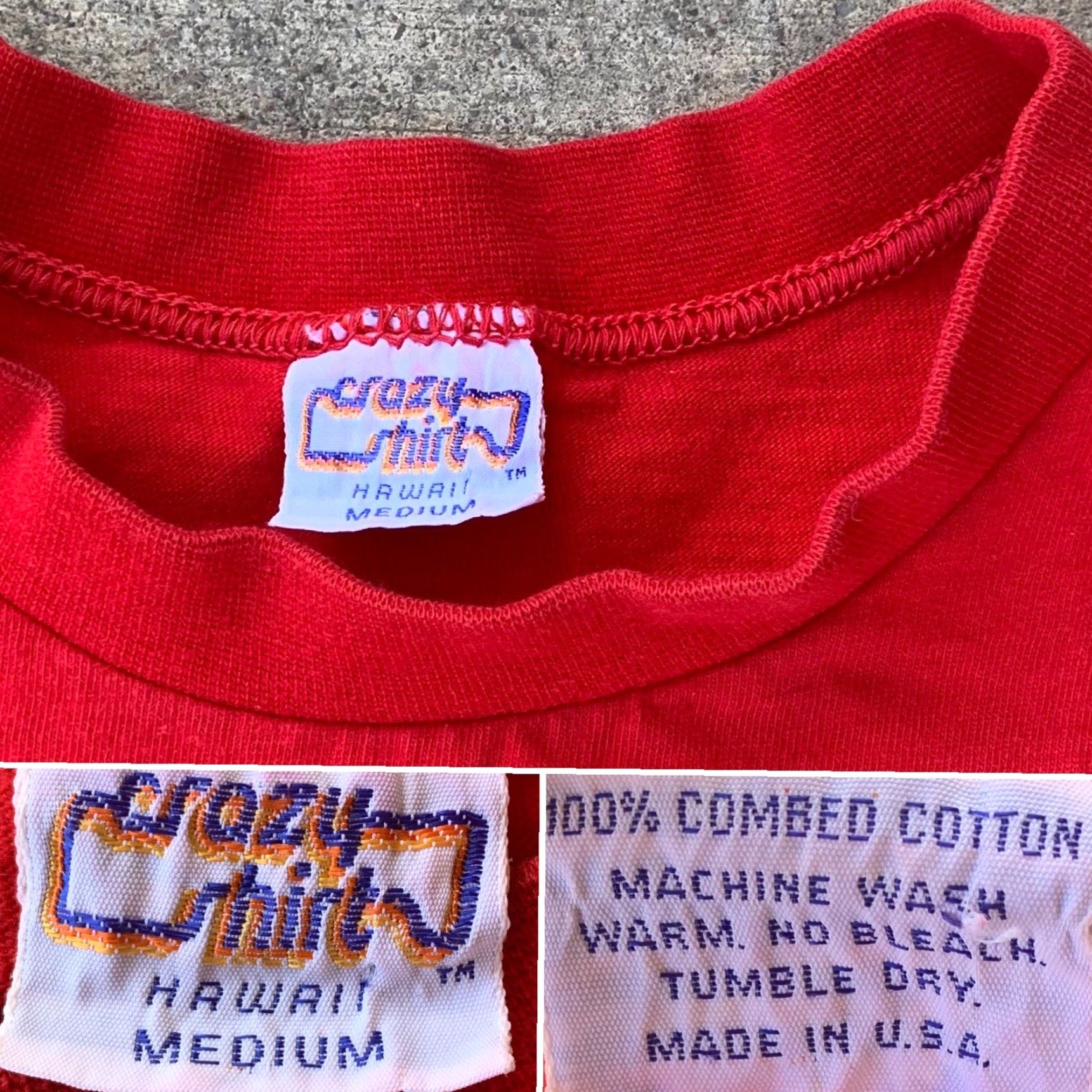 Vintage VINTAGE Crazy Shirts Hawaii T-Shirt M Red 1980s Men Graphic Tee Single Stitch 100% Cotton USA Size US M / EU 48-50 / 2 - 5 Thumbnail