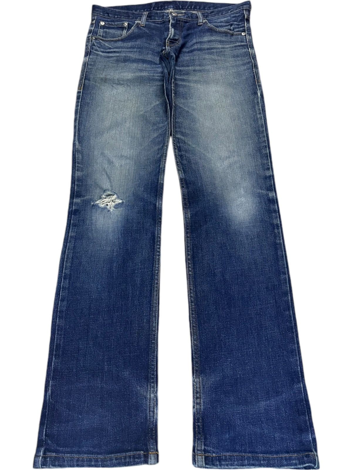 Katharine Hamnett London Vintage Hamnett Faded Blue Wash Distressed Slim Jeans Size US 32 / EU 48 - 1 Thumbnail