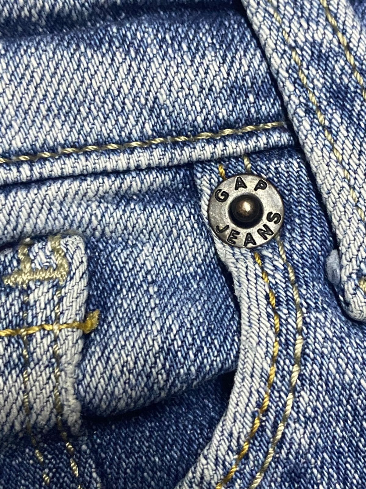 Dapper Dan × Gap Vintage Gap DenimFaded Wash Distressed Slim Bootcut Jeans Size US 30 / EU 46 - 11 Thumbnail