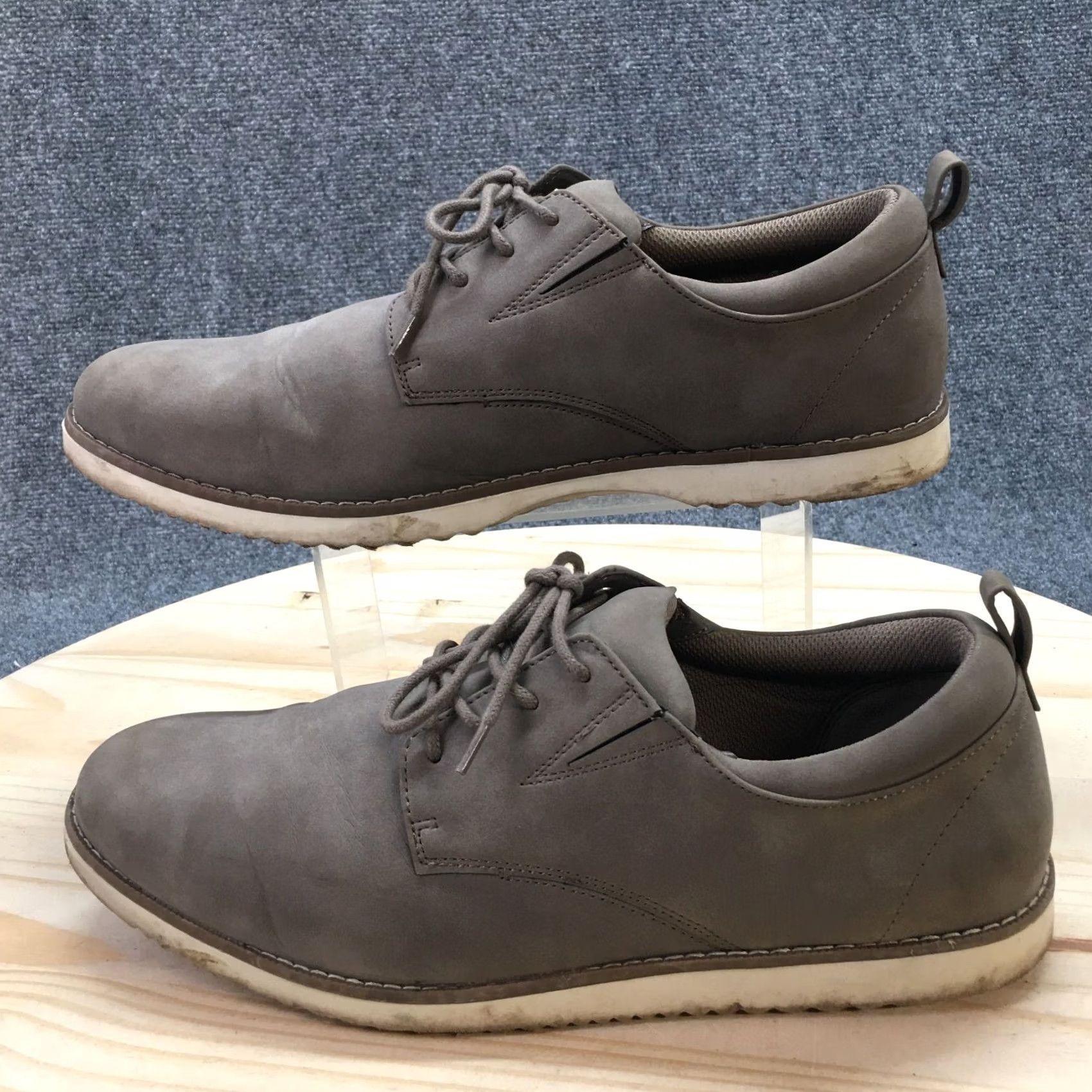 Vintage Goodfellow And Co Shoes Mens 12 Oxford Sneakers Gray Leather Lace Up Low Top Size US L / EU 52-54 / 3 - 2 Thumbnail