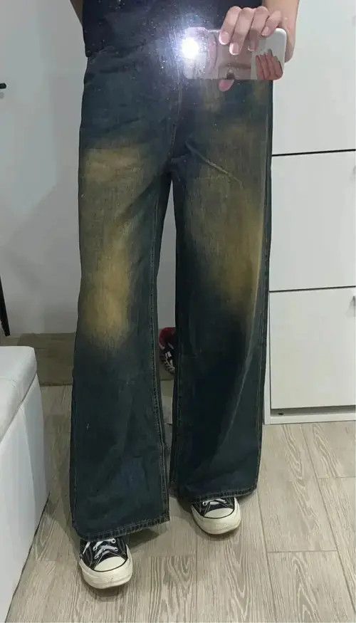 Designer Wide Leg Jeans Old Blue Size US 30 / EU 46 - 5 Thumbnail