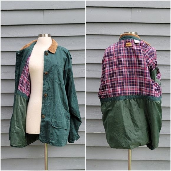 Vintage Vintage 90s y2k Faded Glory Forest Green Plaid Lined Chore W Size L / US 10 / IT 46 - 2 Thumbnail
