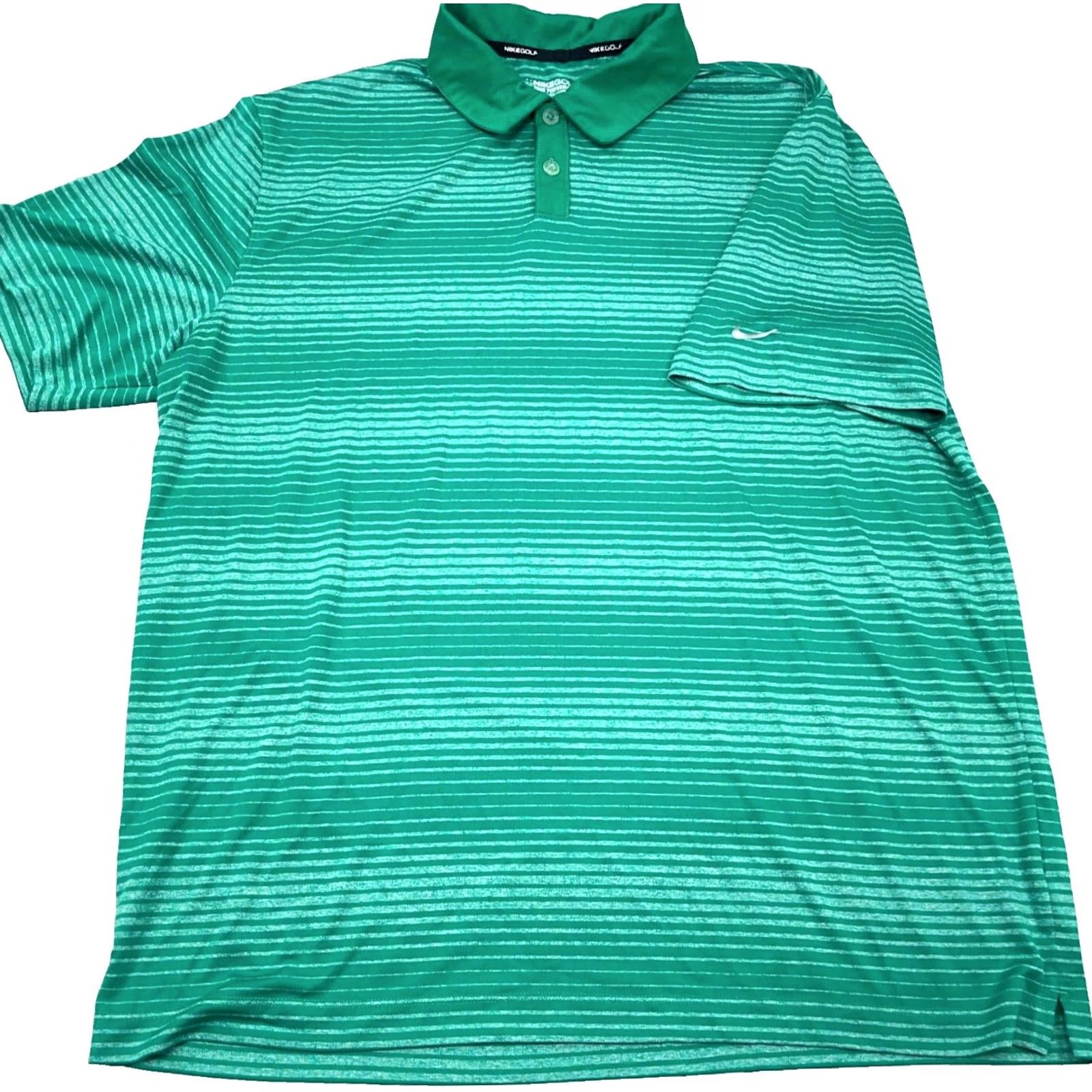 Nike Nike Polo Shirt Men XL Green Striped Dri-Fit Tour Performance Golf Casual Activewear Logo Shirt Size US XL / EU 56 / 4 - 2 Thumbnail