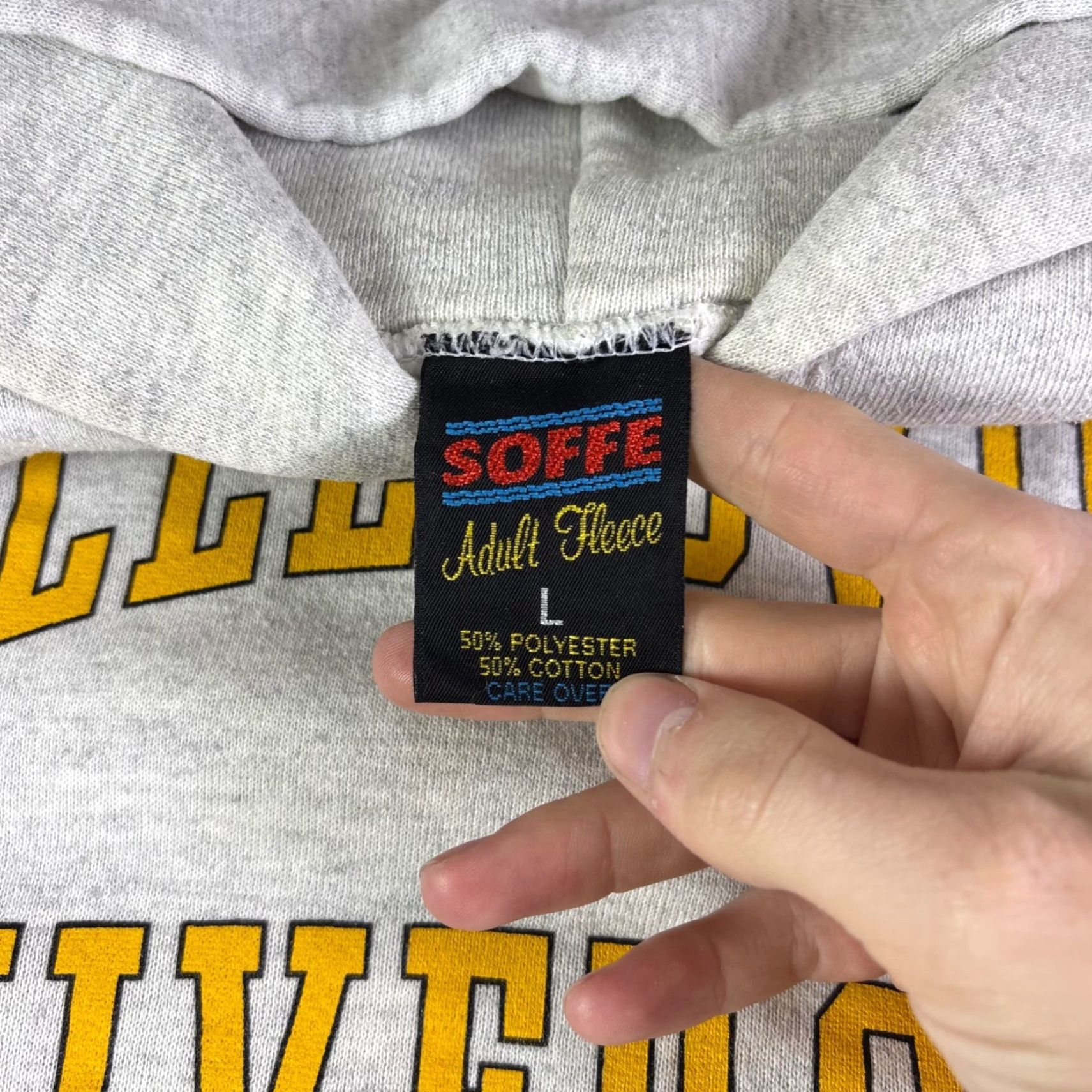 Soffe Soffe Hoodie Mens Large Grey Vintage Fleece Sweatshirt Millersville University Graphic Print Pullover Collared Pockets Logo Size US L / EU 52-54 / 3 - 6 Thumbnail
