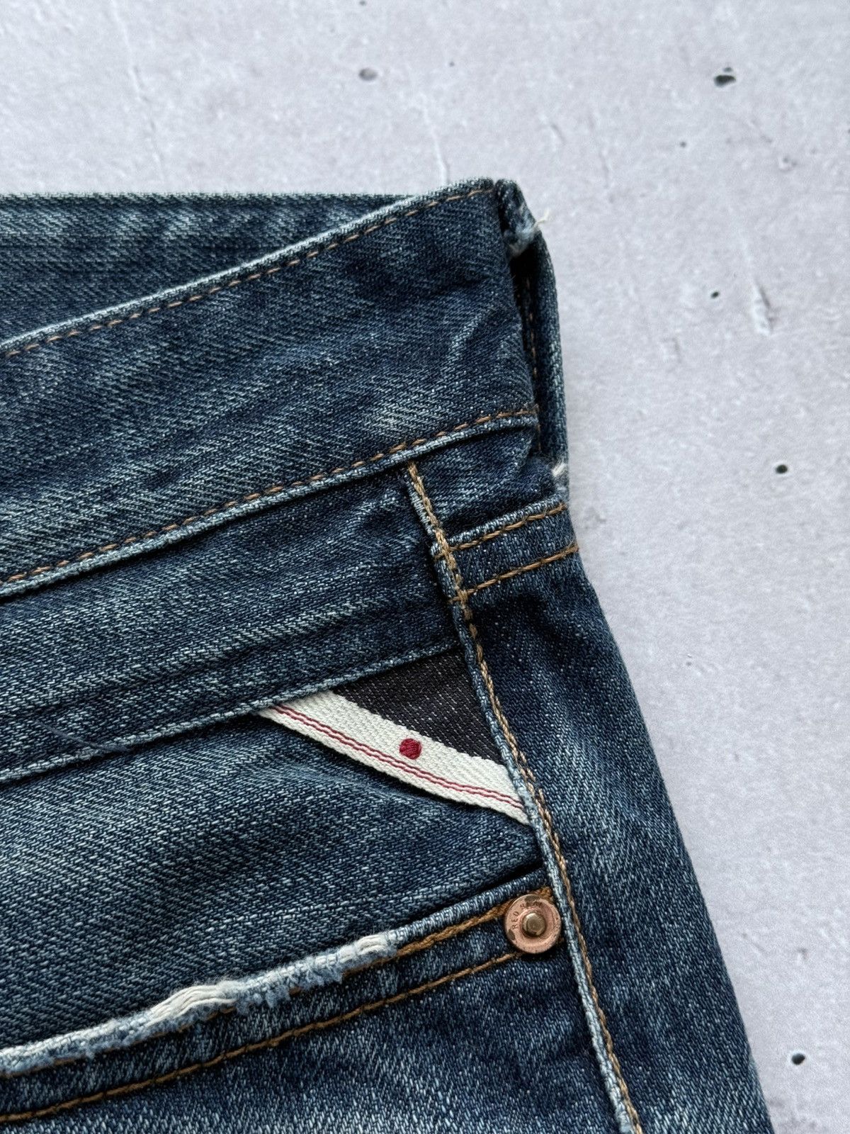 Japanese Brand Red Seal Hedi Slimane Style Washed Selvedge Denim Jeans Size US 34 / EU 50 - 7 Thumbnail
